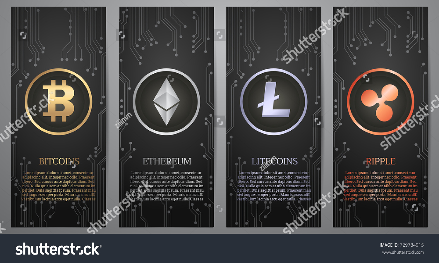 SVG of Cryptocurrency symbol on the black banner, Vector illustration. svg