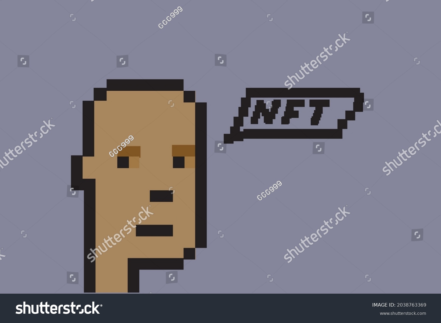 SVG of Cryptopunk NFT blockchain, non fungible. Pixel art character svg