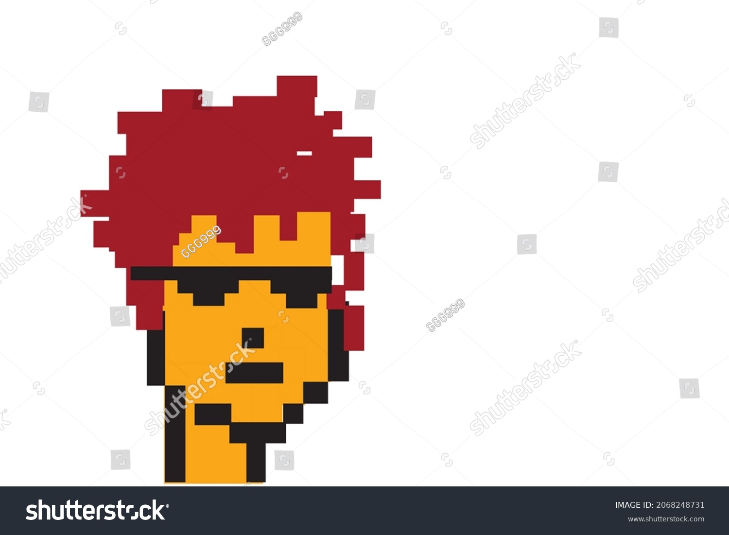 SVG of Cryptopunk NFT blockchain, non fungible. Pixel art character svg