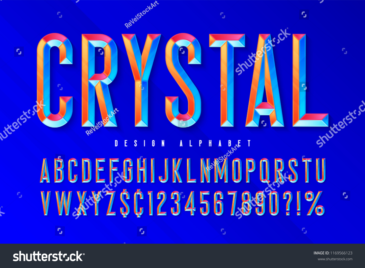 Download Crystal Display Font Facets Alphabet Letters Stock Vector Royalty Free 1169566123 PSD Mockup Templates