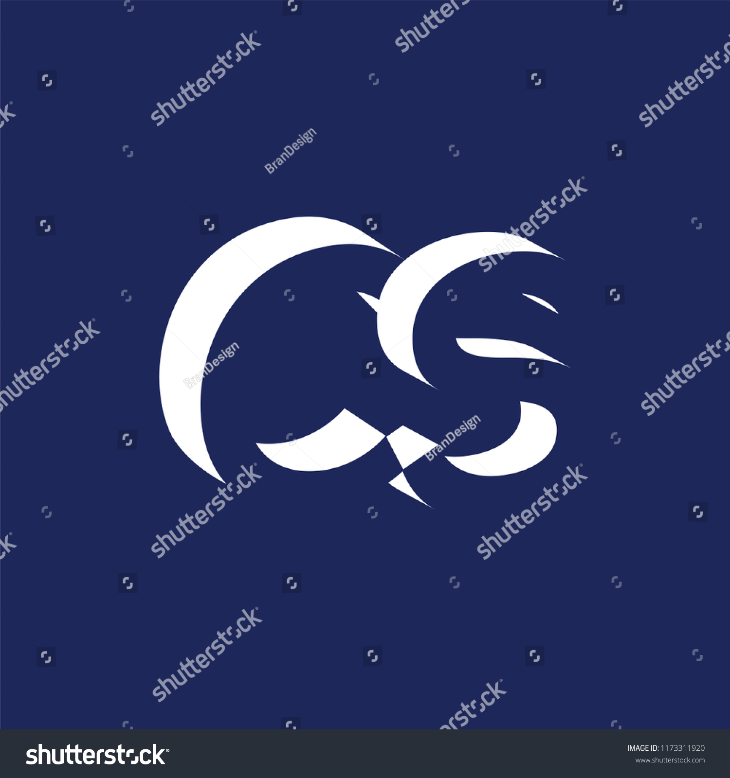 Cs Initial Letter Negative Space Logo Stock Vector (Royalty Free ...