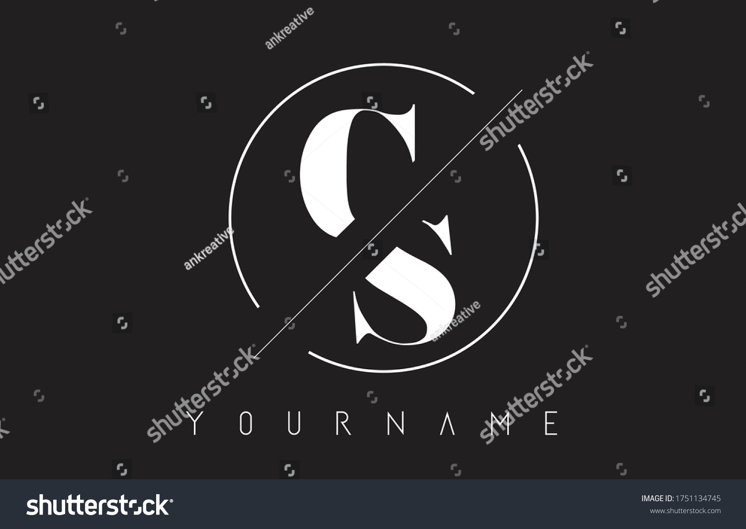 Cs Letter Logo Cutted Intersected Design Stock Vector Royalty Free Shutterstock