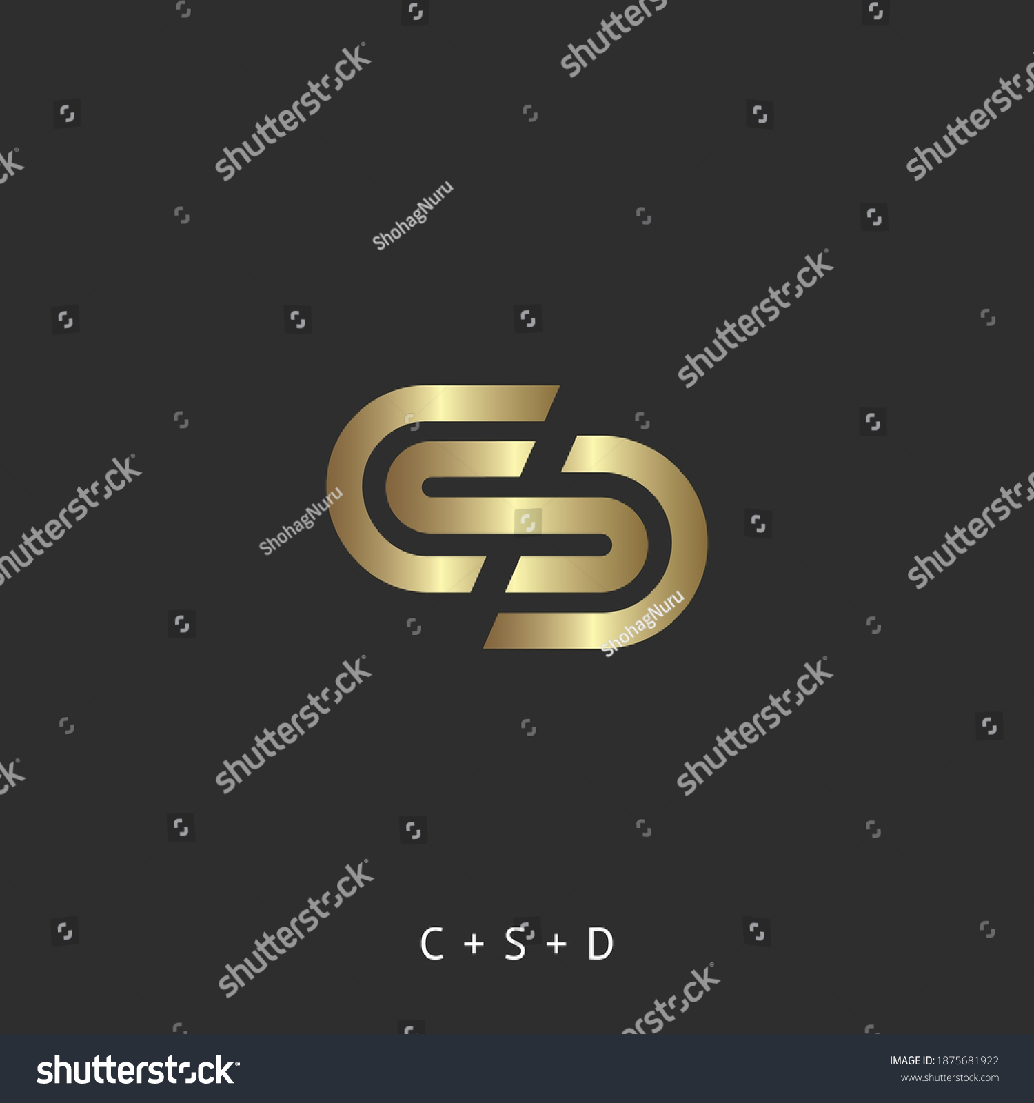 Csd Letter Logo Design Template Stock Vector (royalty Free) 1875681922 