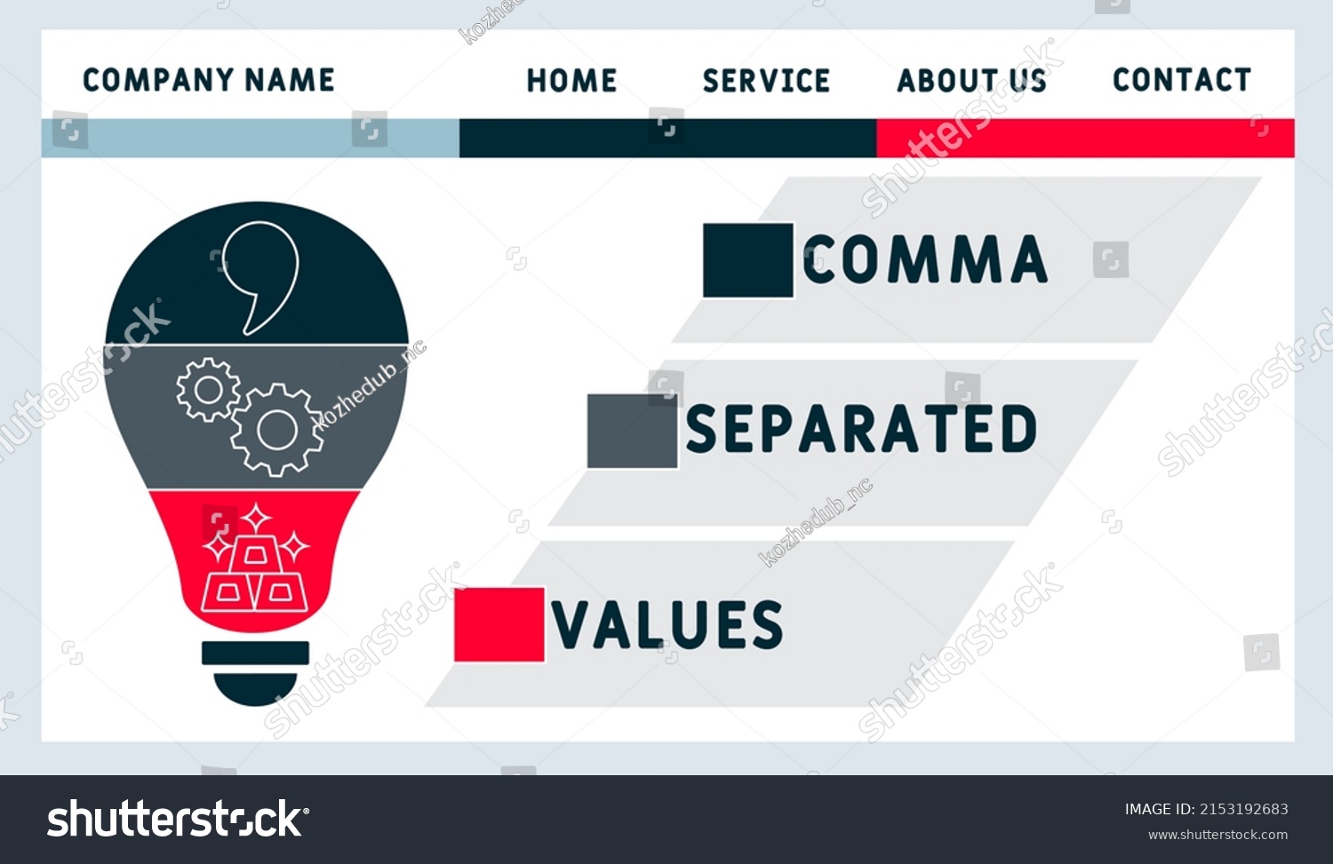 Csv Comma Separated Values Acronym Business Stock Vector Royalty Free 2153192683 Shutterstock 9880