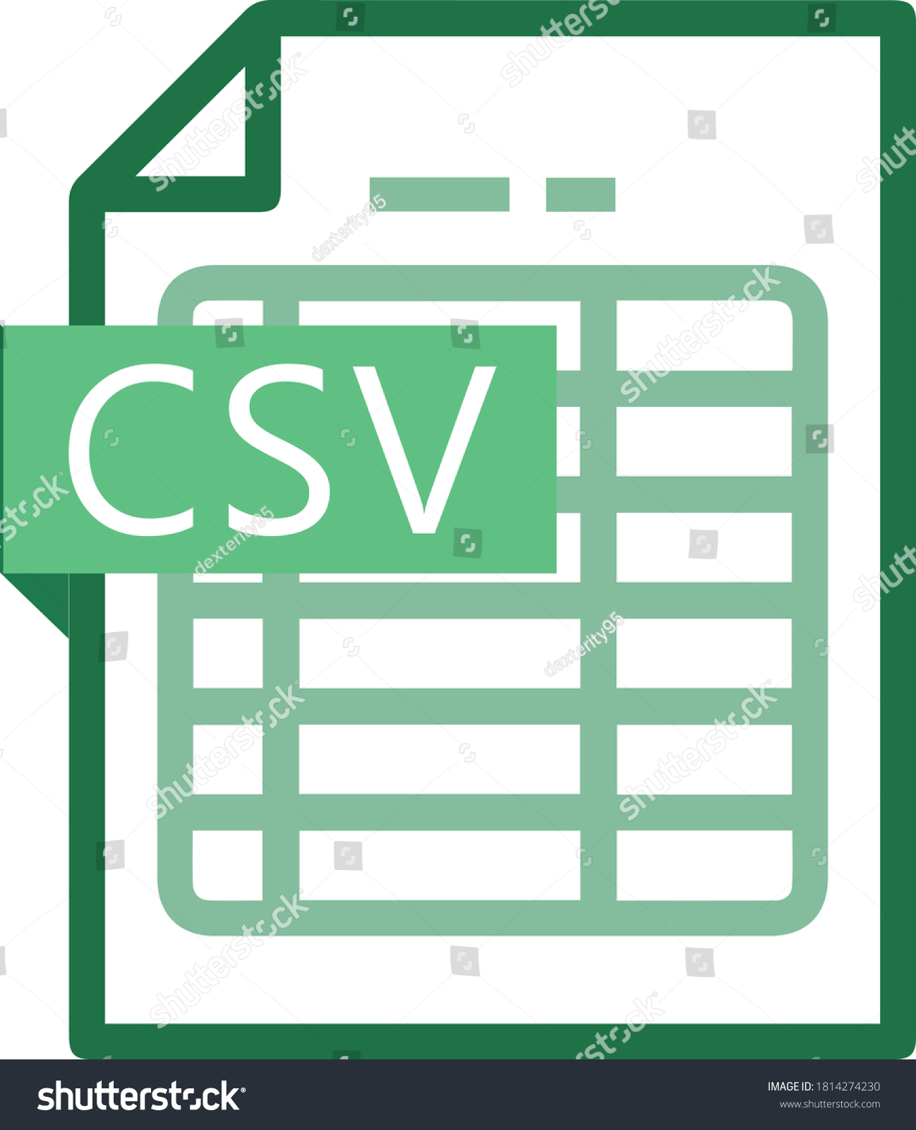 Csv Csvアイコンカンマ区切り値スプレッドシートスプレッドアイコンフラットコンセプトイラストexcel ワークブックワークシート緑のデータベースレコードテーブルデータの計算 のベクター画像素材 ロイヤリティフリー