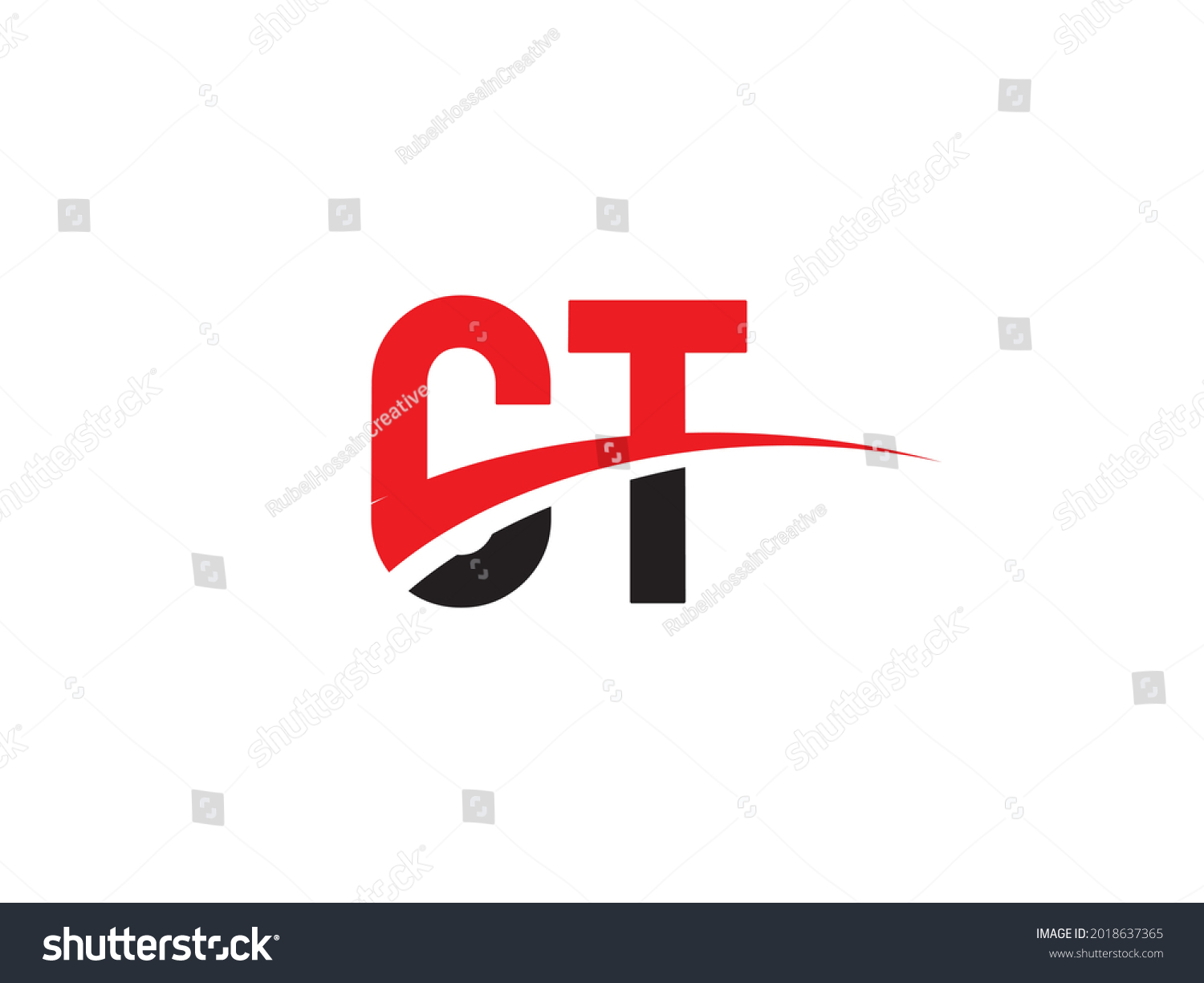 Ct Letter Initial Logo Design Template Stock Vector (Royalty Free ...