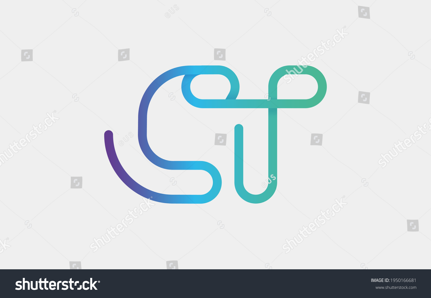 SVG of CT Monogram tech with a monoline style. Looks playful but still simple and futuristic. A perfect logo for your tech company or any futuristic design project. svg