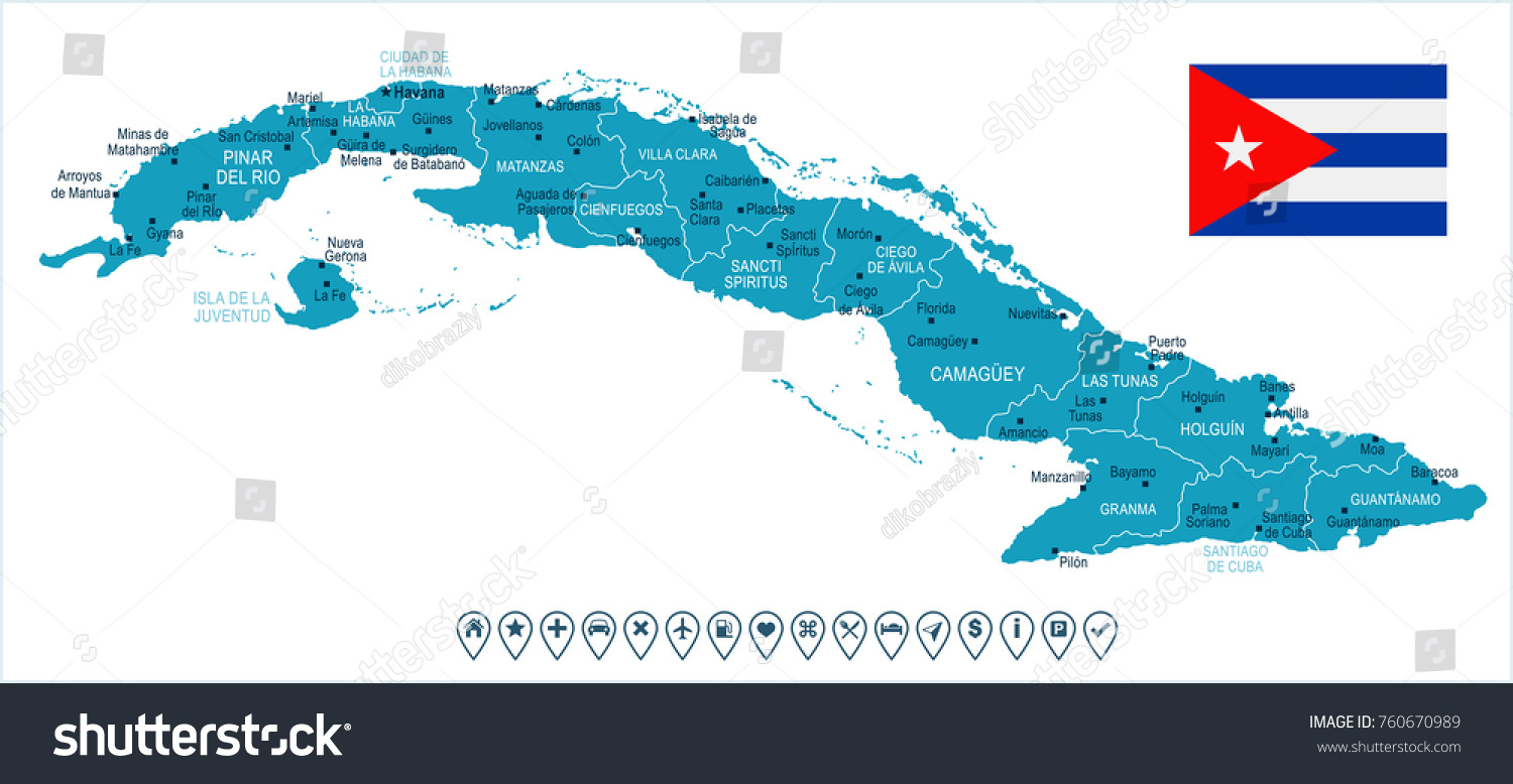 Puerto Padre Cuba Map Cuba Map Flag High Detailed Vector Stock Vector (Royalty Free) 760670989 |  Shutterstock