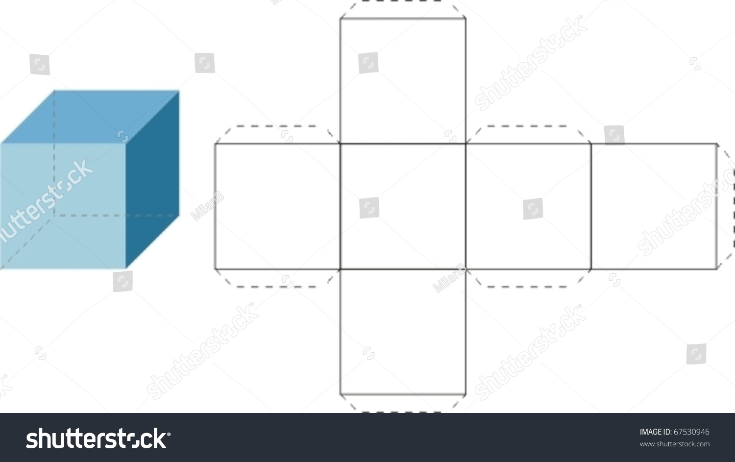 Cube Net Stock Vector Illustration 67530946 : Shutterstock