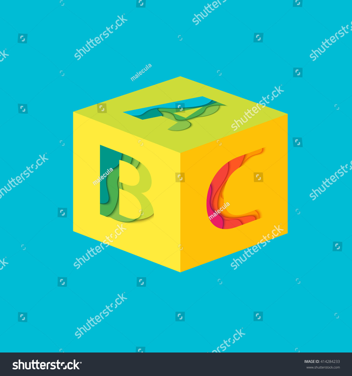 Cube Letters B C Material Design Stock Vector (Royalty Free) 23 With Material Letters Template