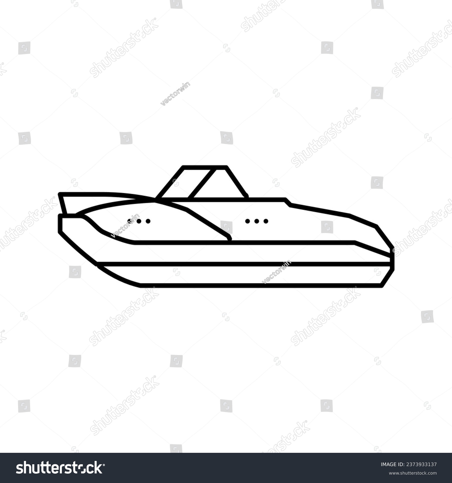 SVG of cuddy cabins boat line icon vector. cuddy cabins boat sign. isolated contour symbol black illustration svg