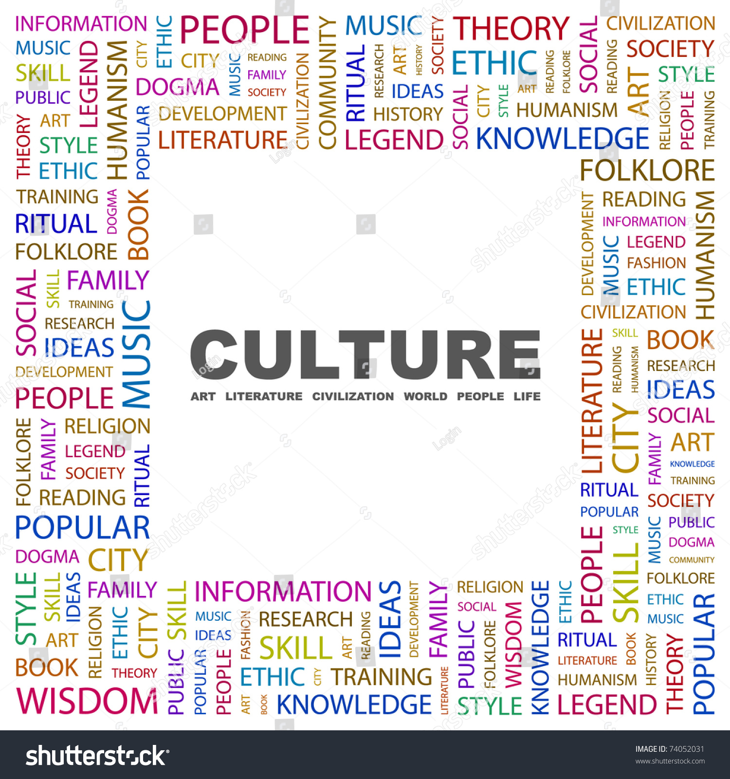 Culture Word Collage On White Background Stock Vector 74052031 ...