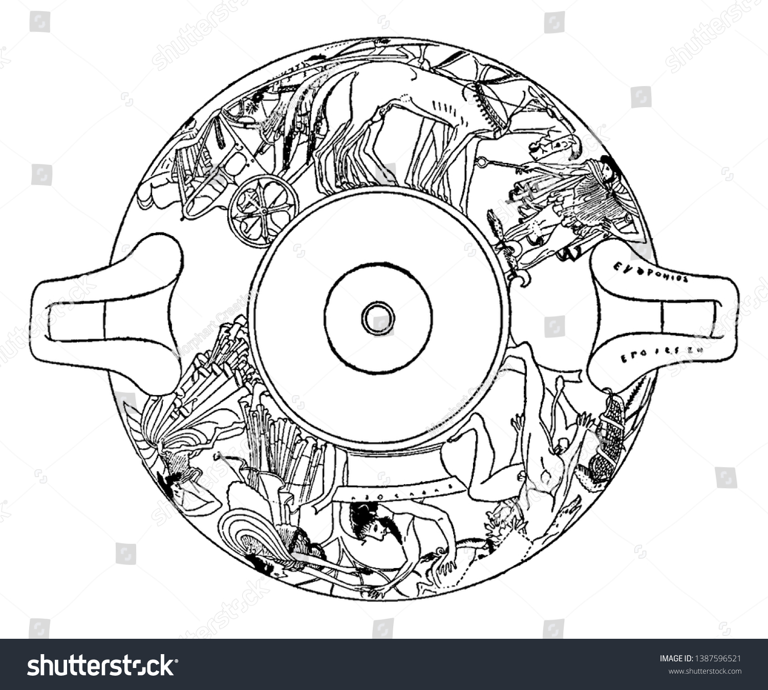 Cup Designed By Euphronios Ancient Greek Stock Vector Royalty