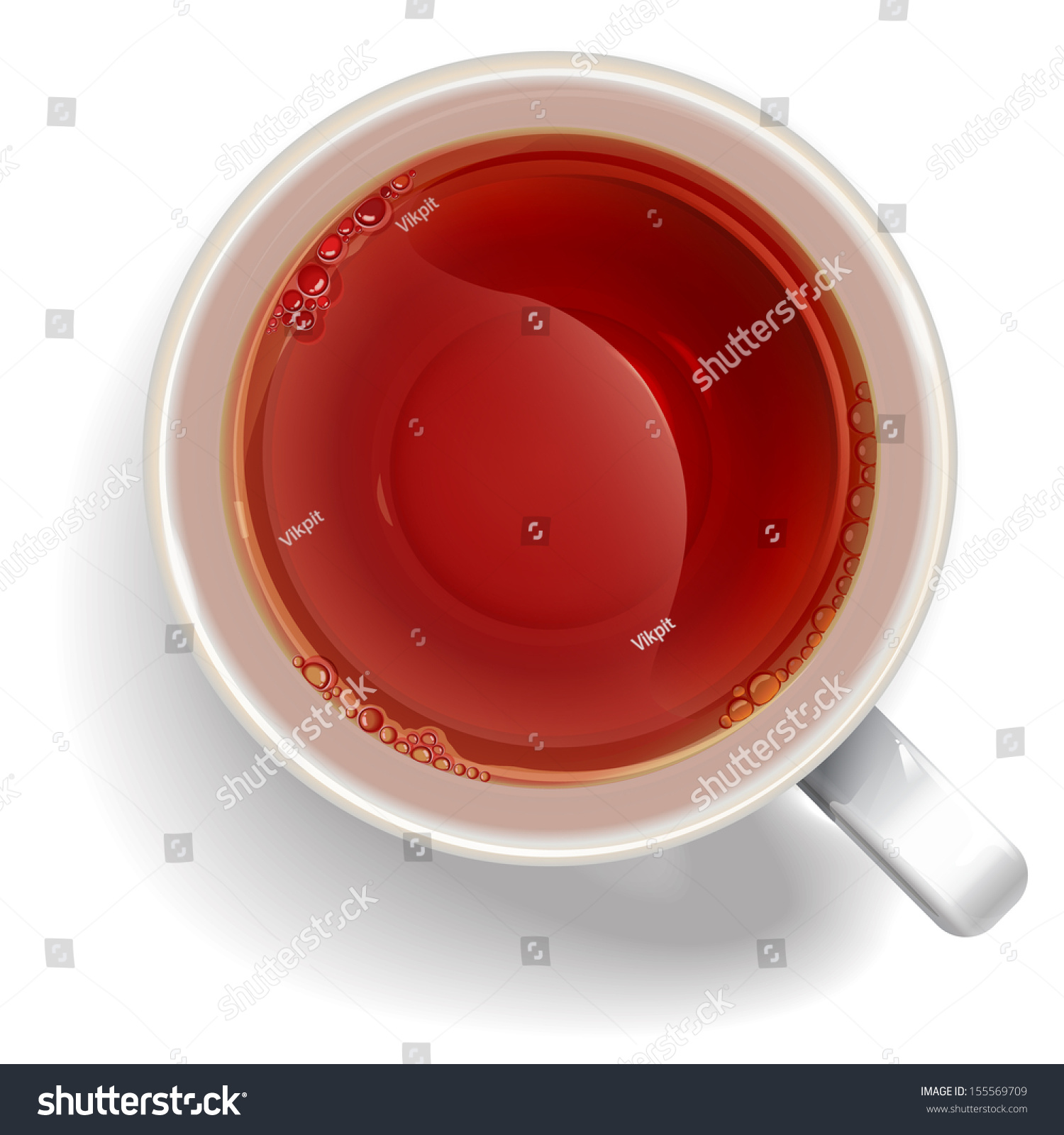 Cup Black Tea Illustration Vector Stock Vector 155569709 - Shutterstock