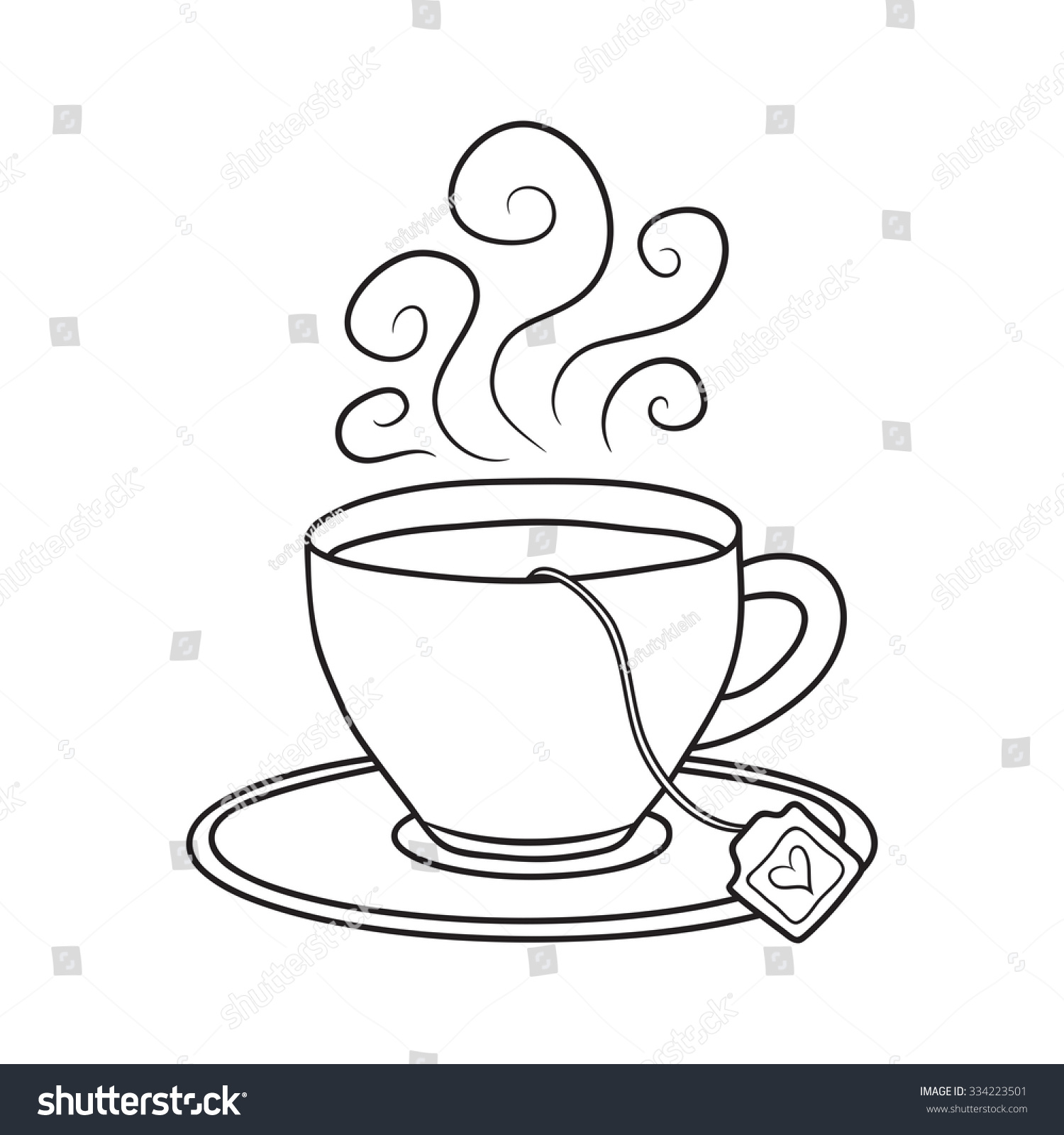 Cup Hot Tea Vector Image Hand Stock Vector (Royalty Free) 334223501