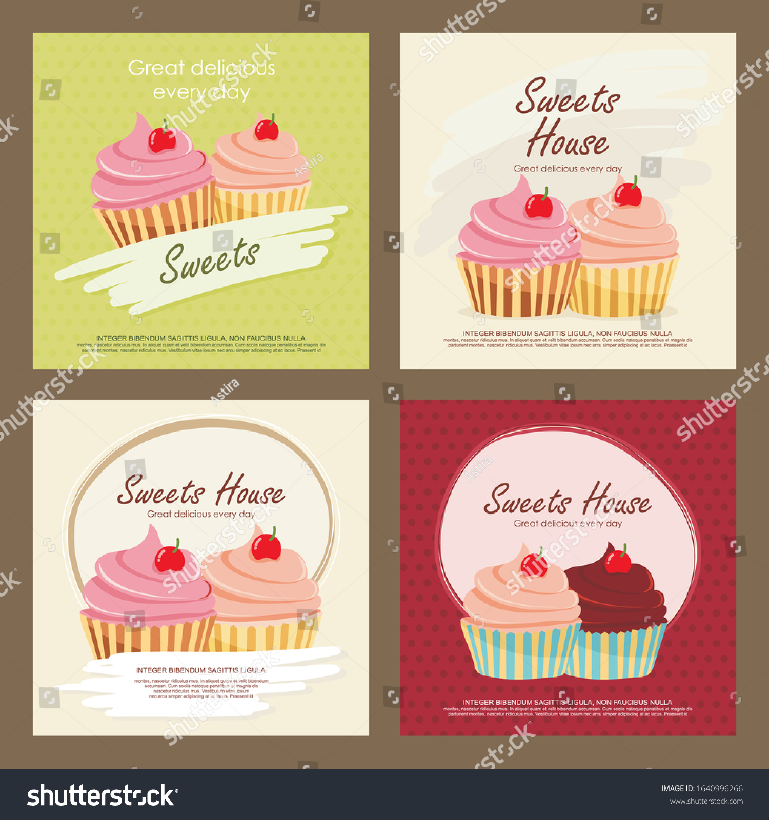 Cupcake Flyer Template Collection Lovely Colorful Stock Vector Intended For Cupcake Flyer Templates Free