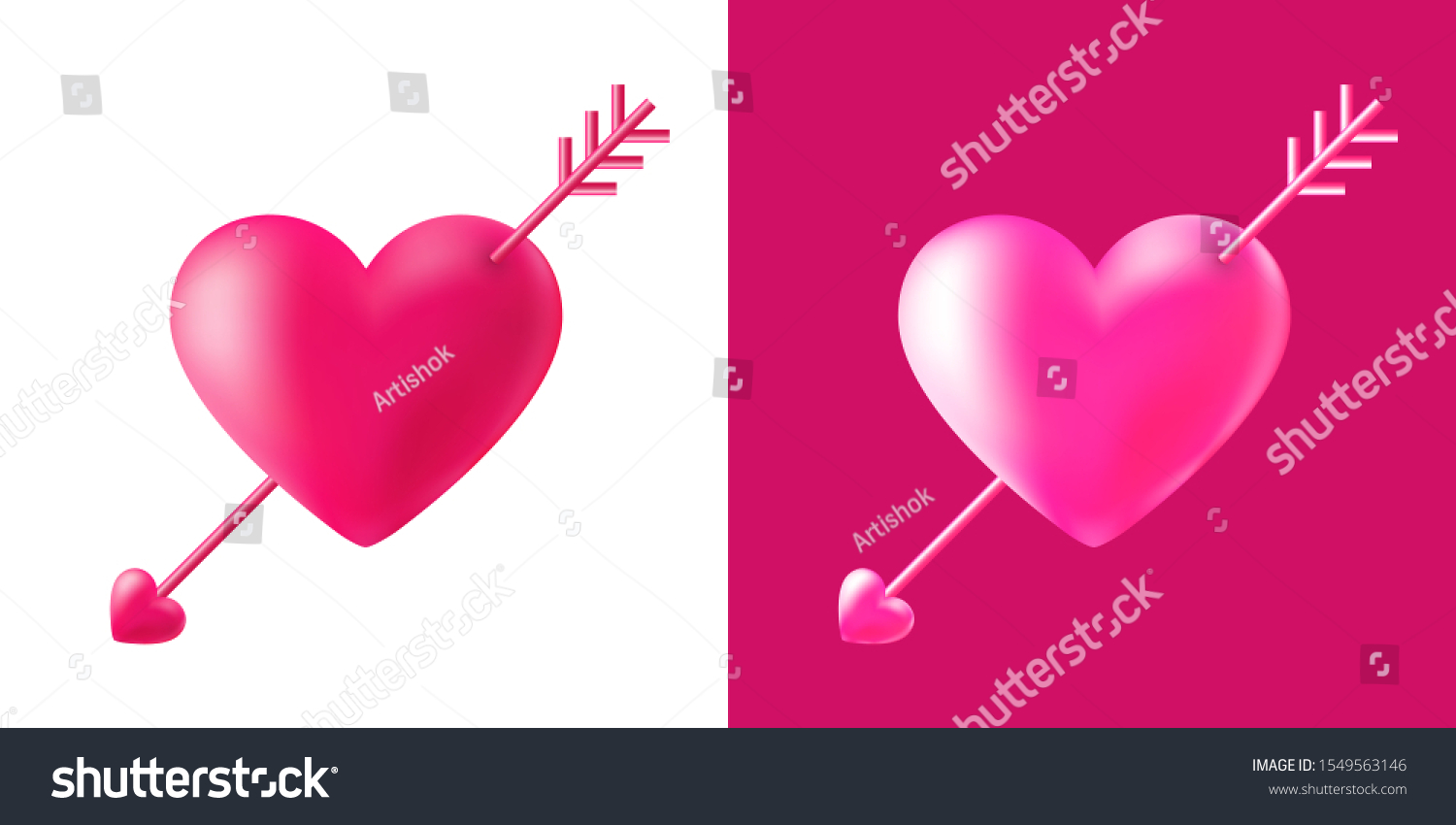 Cupid Heart Cupid Arrow Set Symbol Stock Vector Royalty Free 1549563146 4058