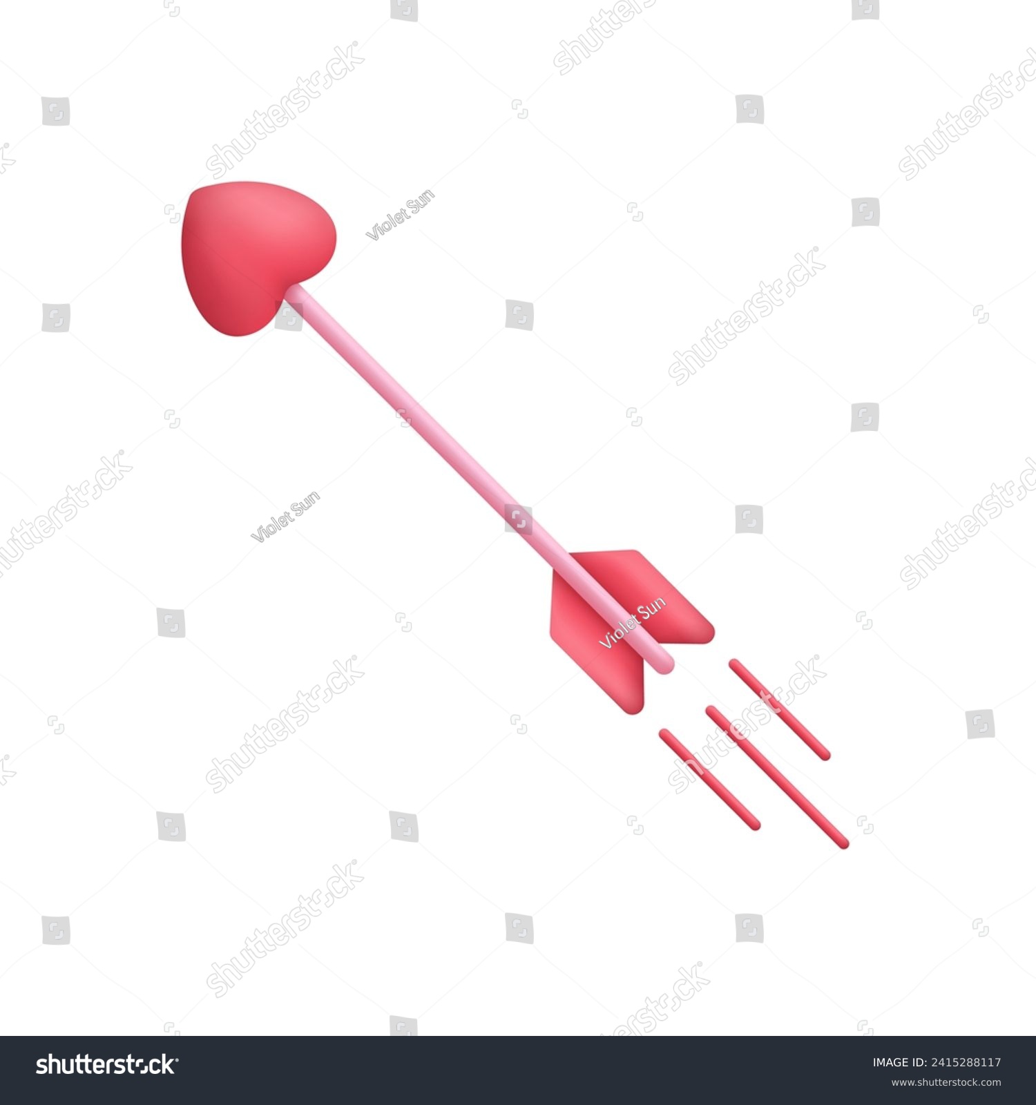 SVG of Cupid's arrow icon. Valentine's day concept. Arrow with a heart. Love icon. Trendy and modern vector in 3d style svg
