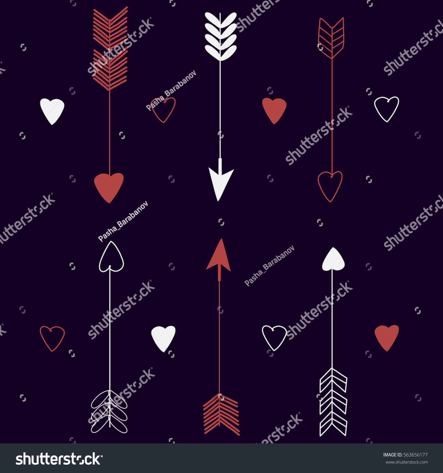 Cupids Arrows Vector Love Hearts Stock Vector 563656177 Shutterstock 6566