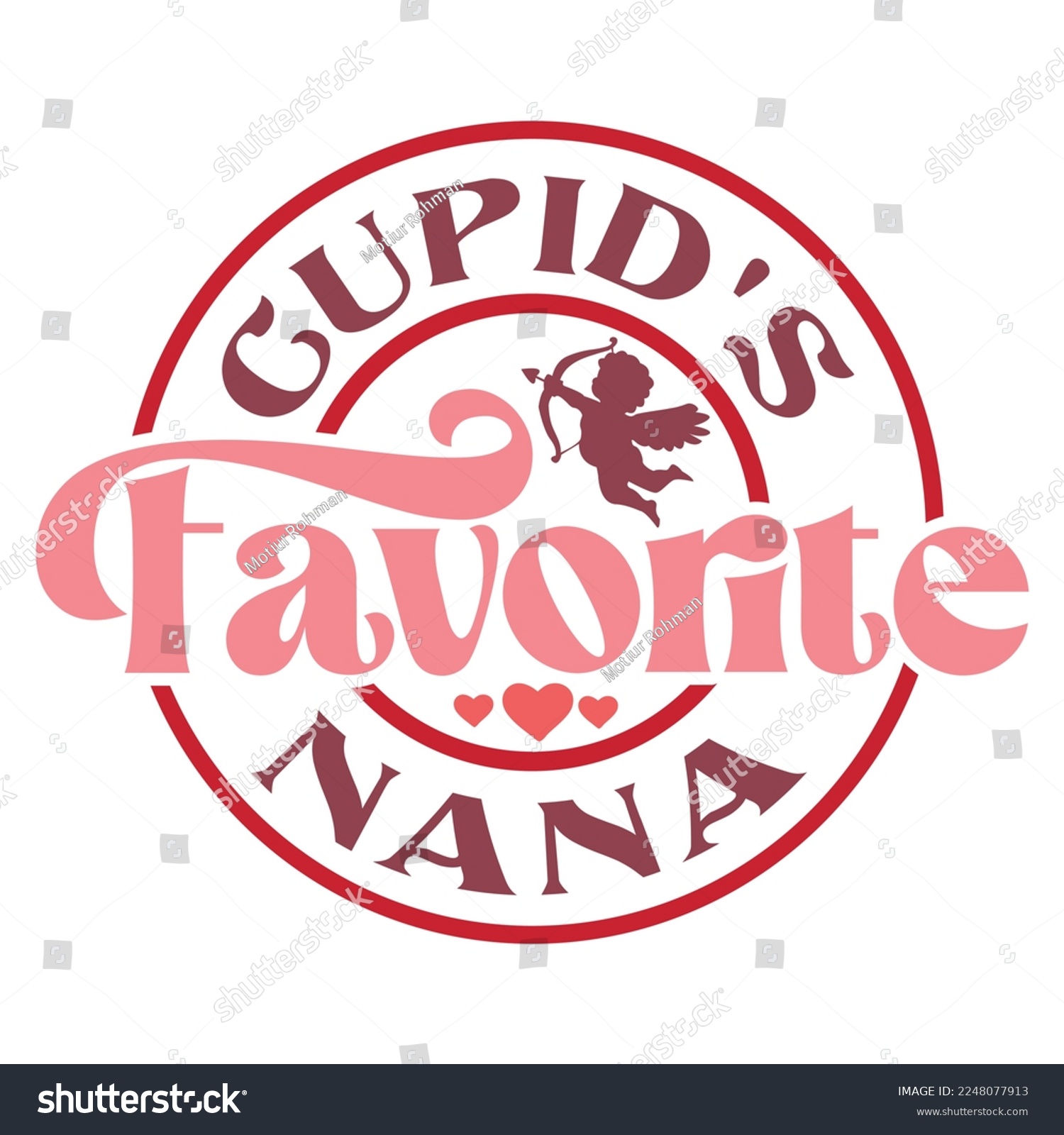 SVG of Cupid's Favorite Nana Valentine's Day Love quote retro wavy groovy typography sublimation SVG on white background svg