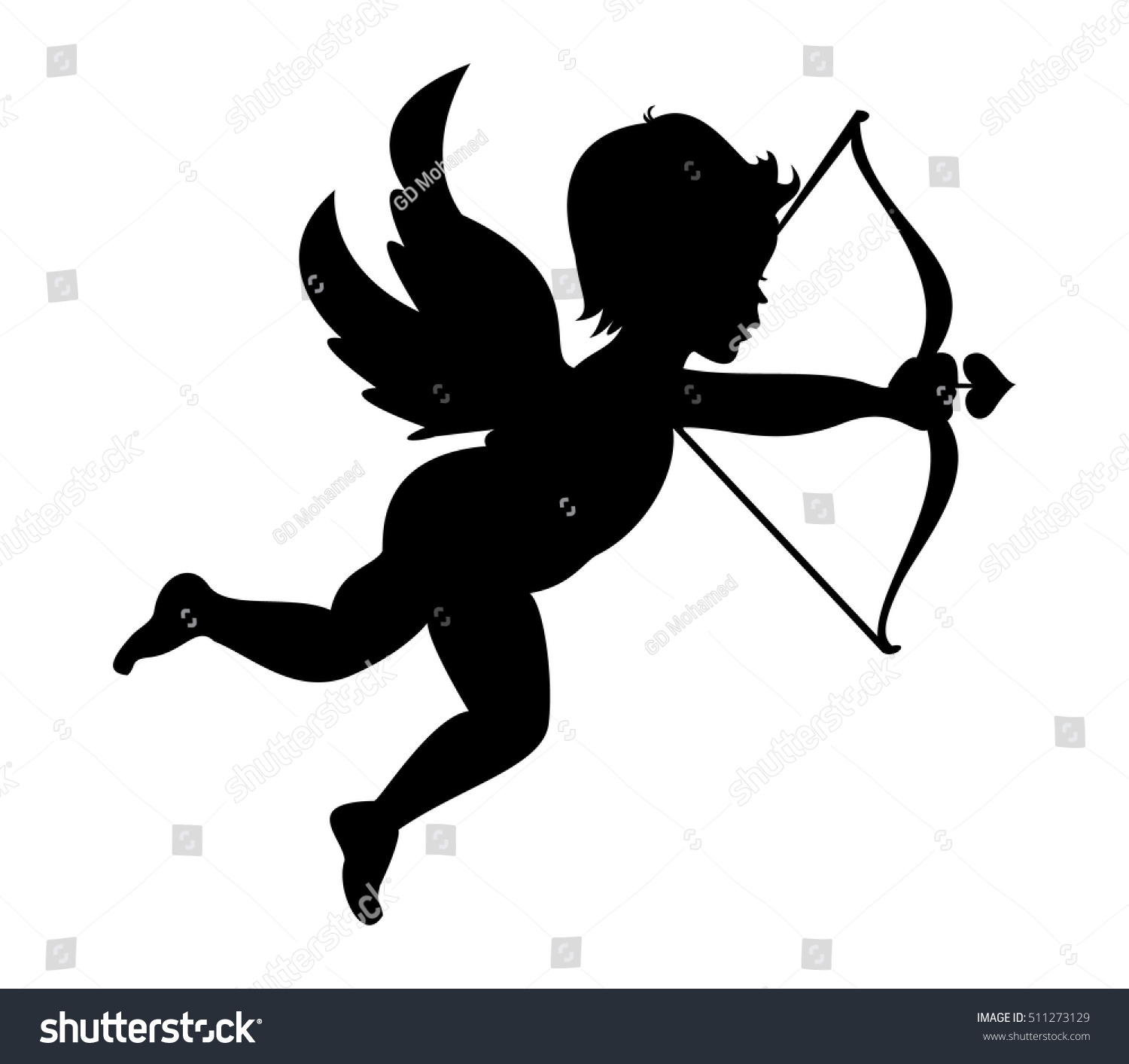 Cupid Silhouette Stock Vector Illustration 511273129 Shutterstock 2101