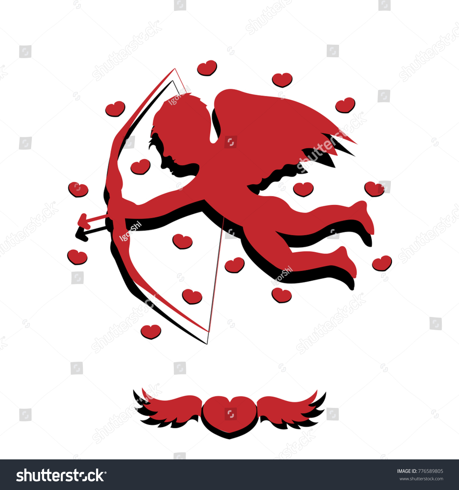 Cupid Silhouette Vector Illustration Stock Vector Royalty Free 776589805 8262