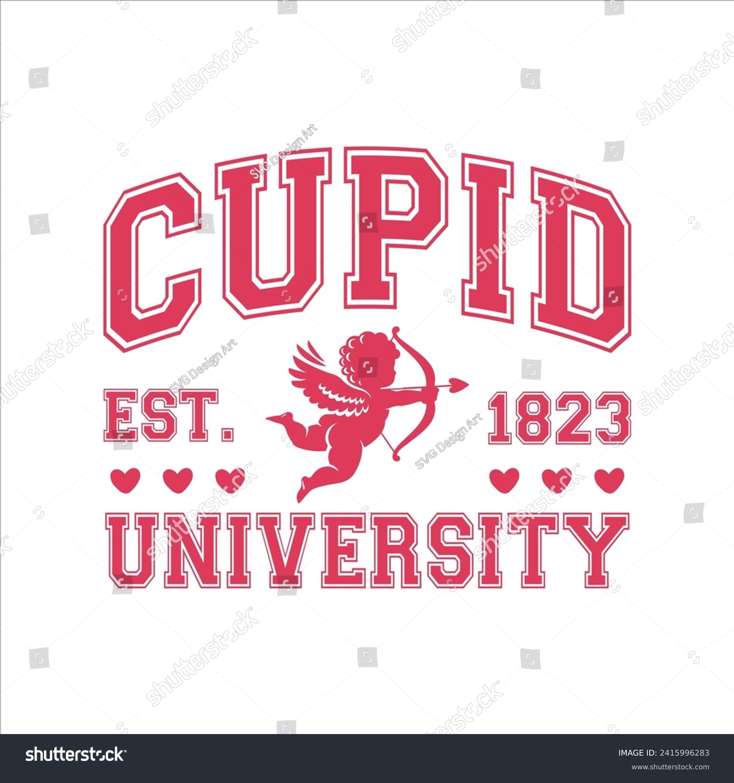 SVG of Cupid University EPS Varsity Design svg