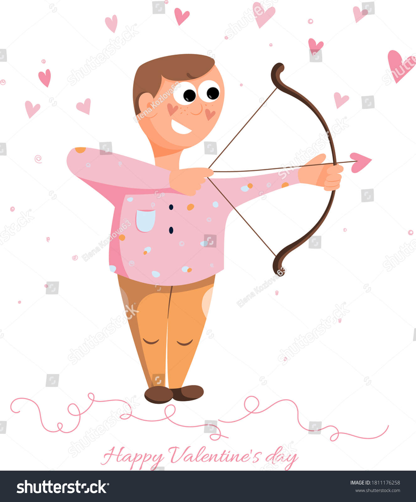 Cupid Valentines Day Symbol Vector Character Stock Vector (Royalty Free ...