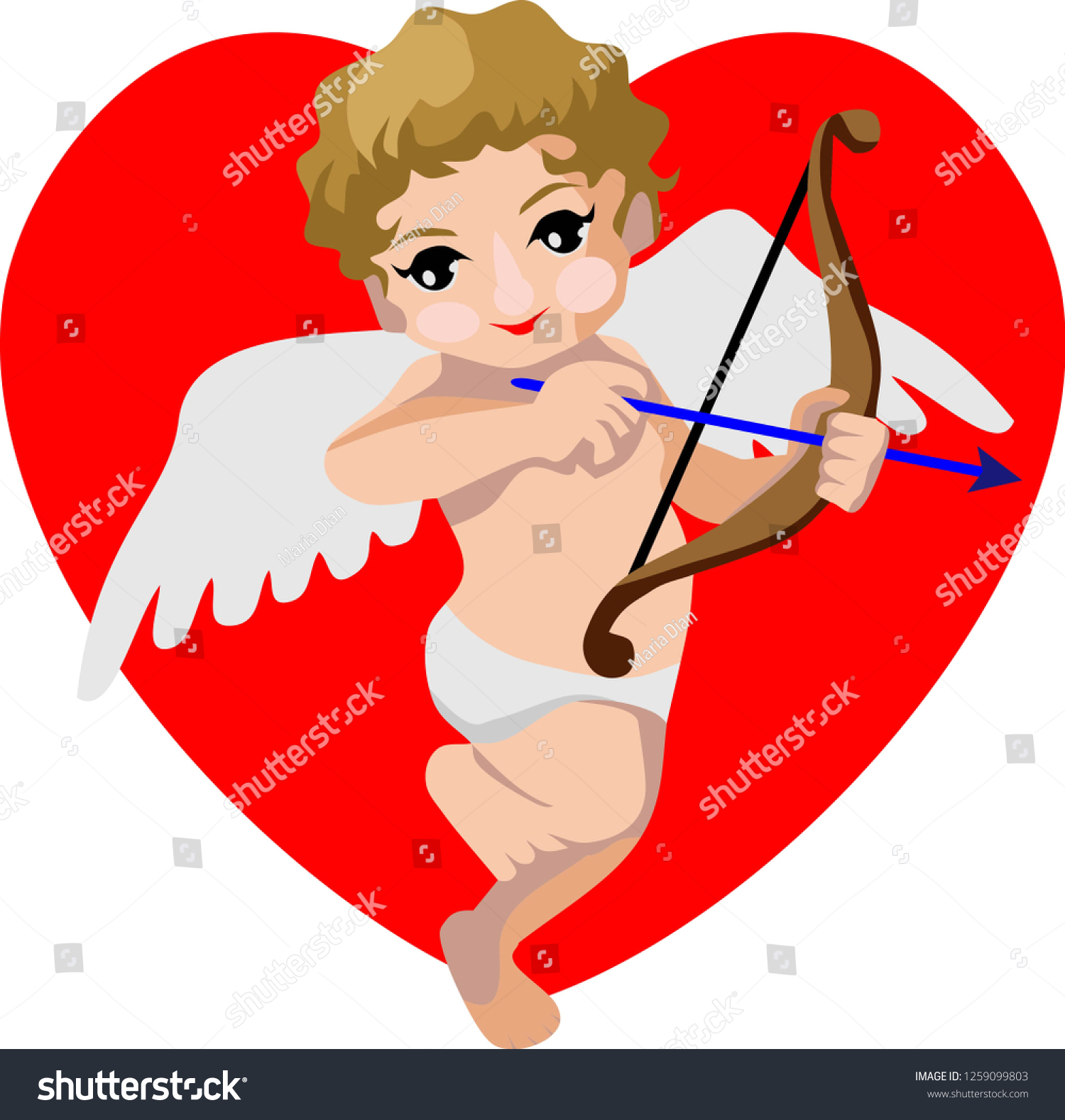 Cupid Love Vector Illustration Stock Vector Royalty Free 1259099803 Shutterstock 7461
