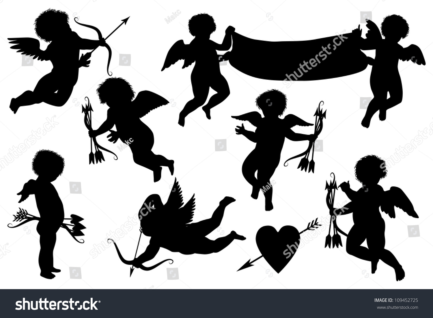 Cupids Collection Stock Vector Illustration 109452725 Shutterstock 4914