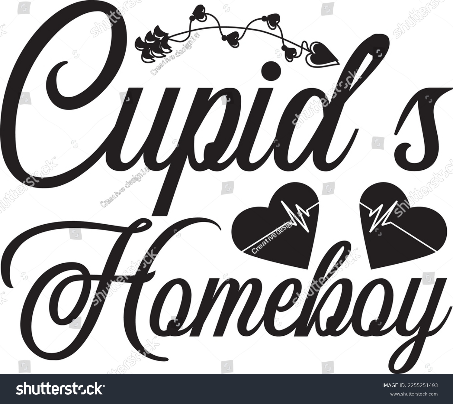 SVG of Cupids Homeboy SVG design, t shirt design svg
