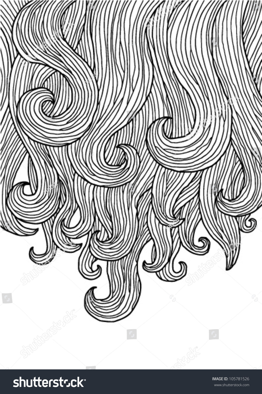 Curly Hair Stock Vector (Royalty Free) 105781526