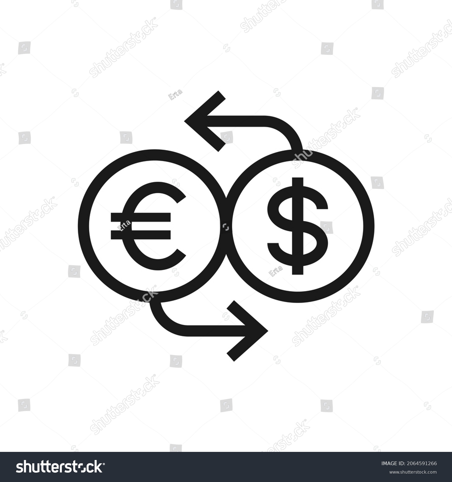 Currency Exchange Euro Dollar Money Converter Stock Vector (Royalty ...