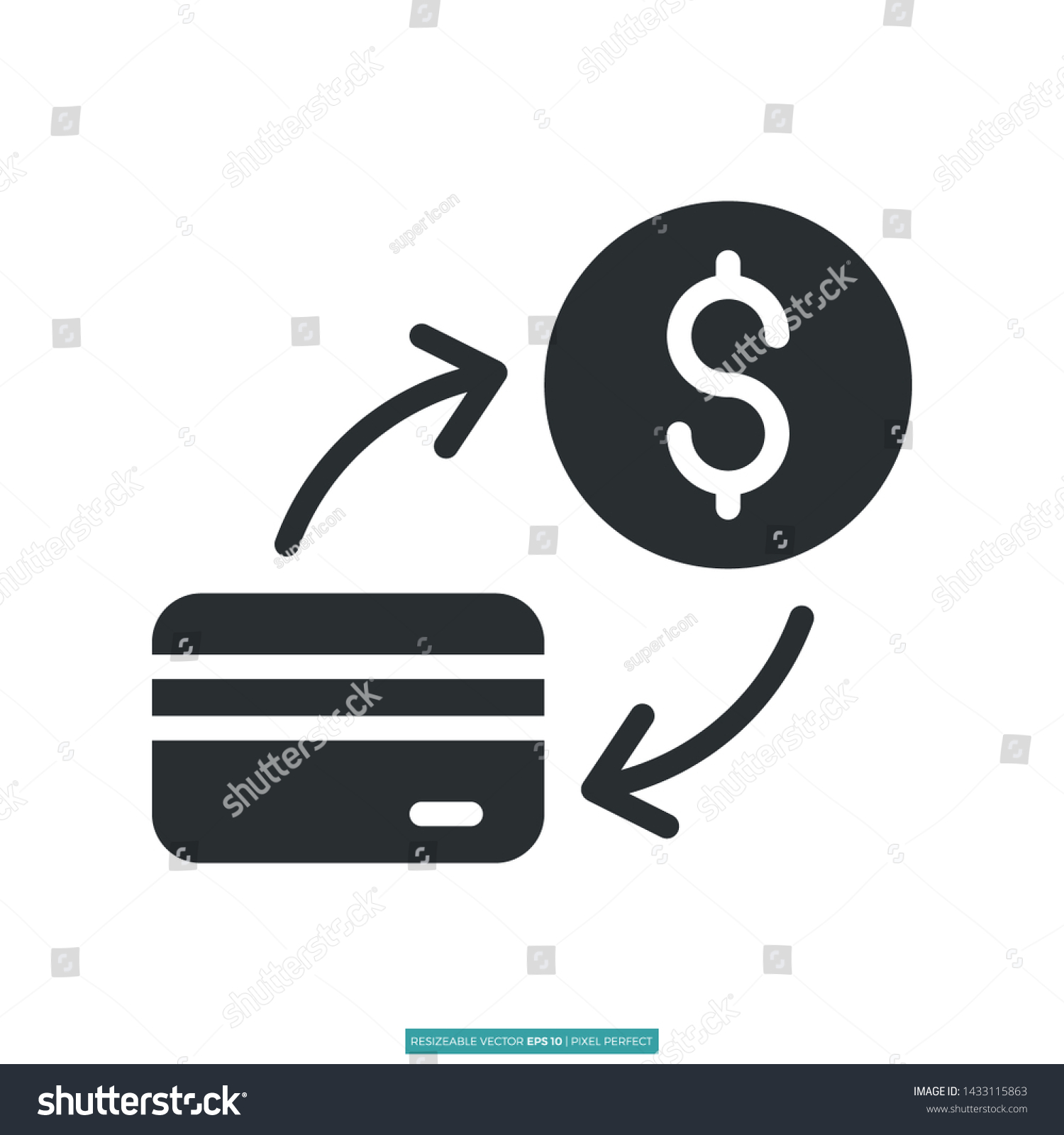 currency exchange icon vector illustration logo stock vector royalty free 1433115863