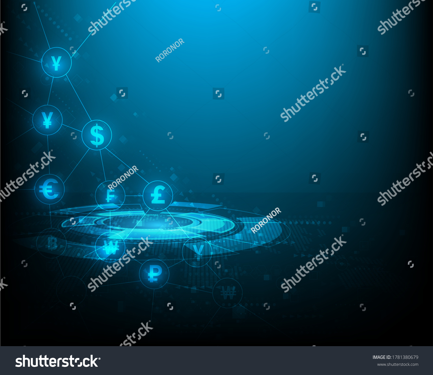 Currency Exchange Technology Money Transfer Network Stock Vector ...