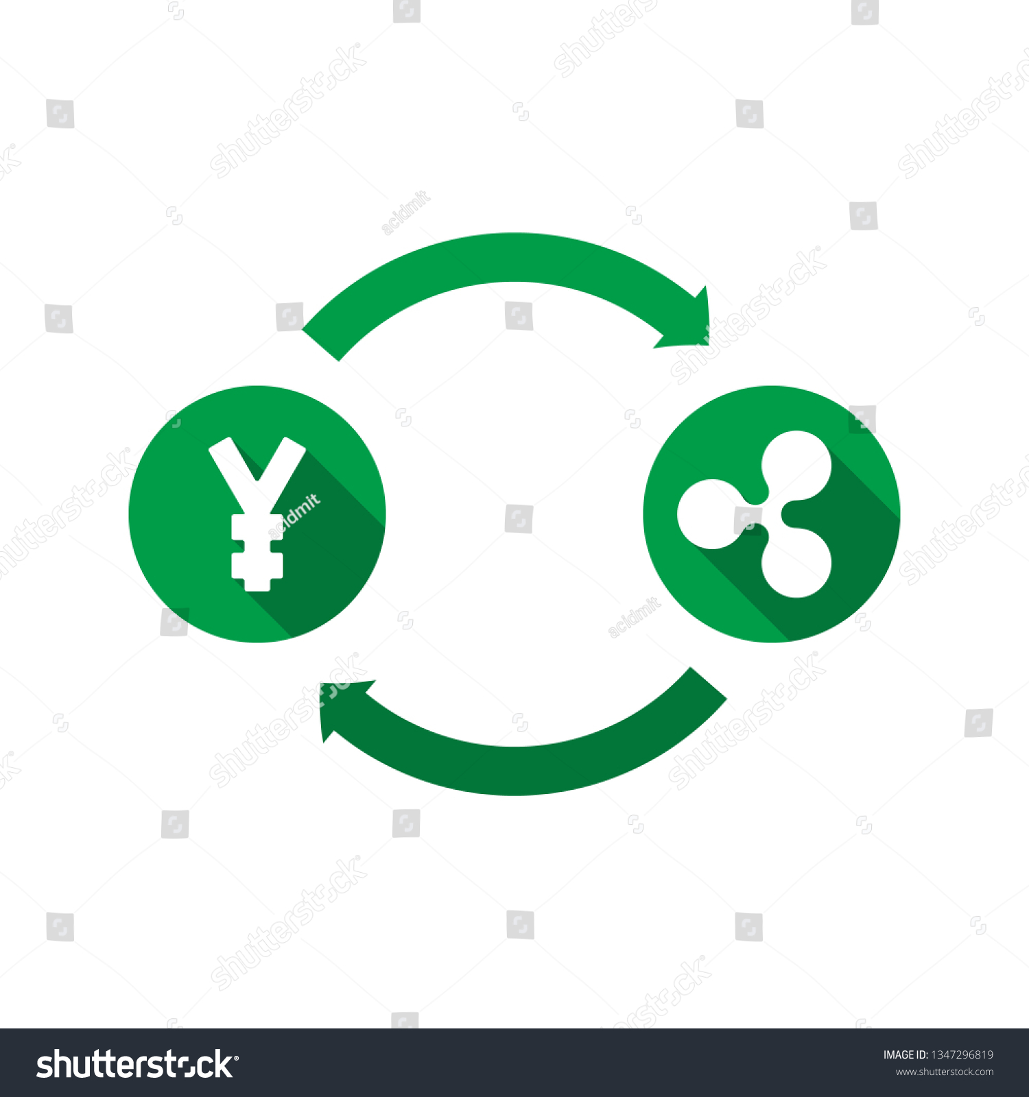 Currency Exchange Vector Concept Green Symbols Stock Vector