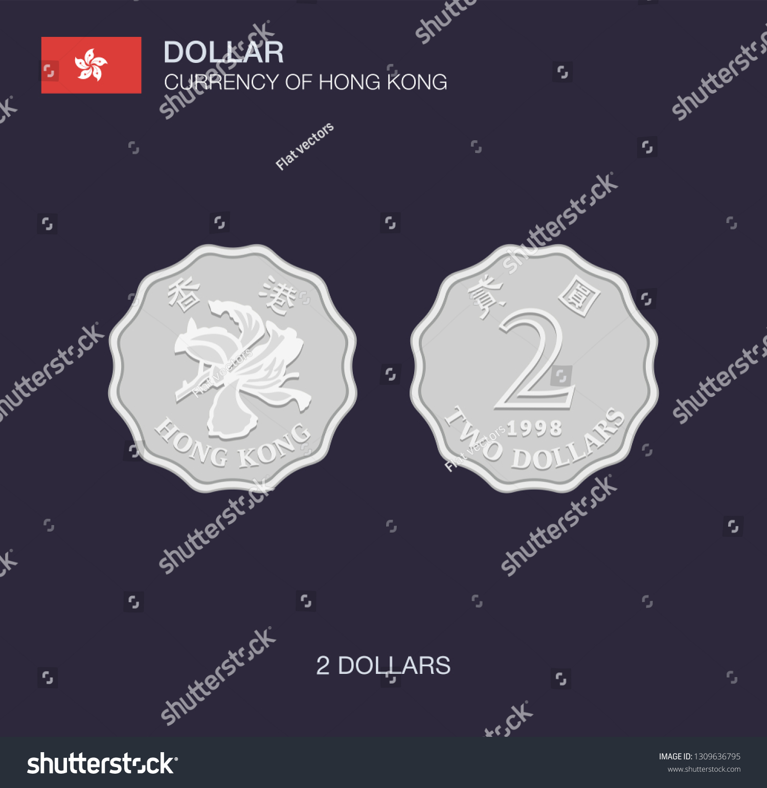 SVG of Currency of Hong Kong. Flat vector illustration of two dollars. svg