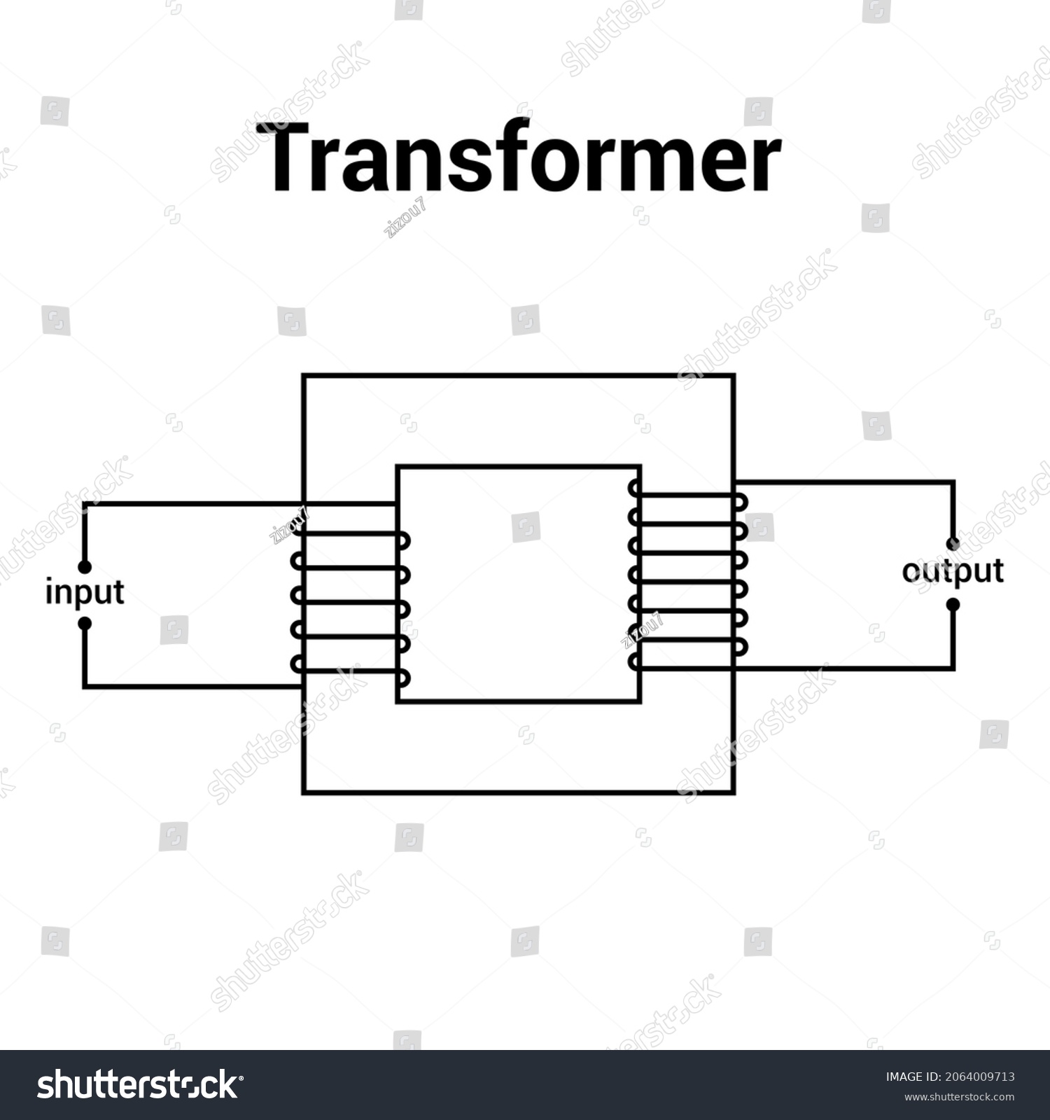 Current Transformer Diagram Physics Stock Vector (Royalty Free) 2064009713