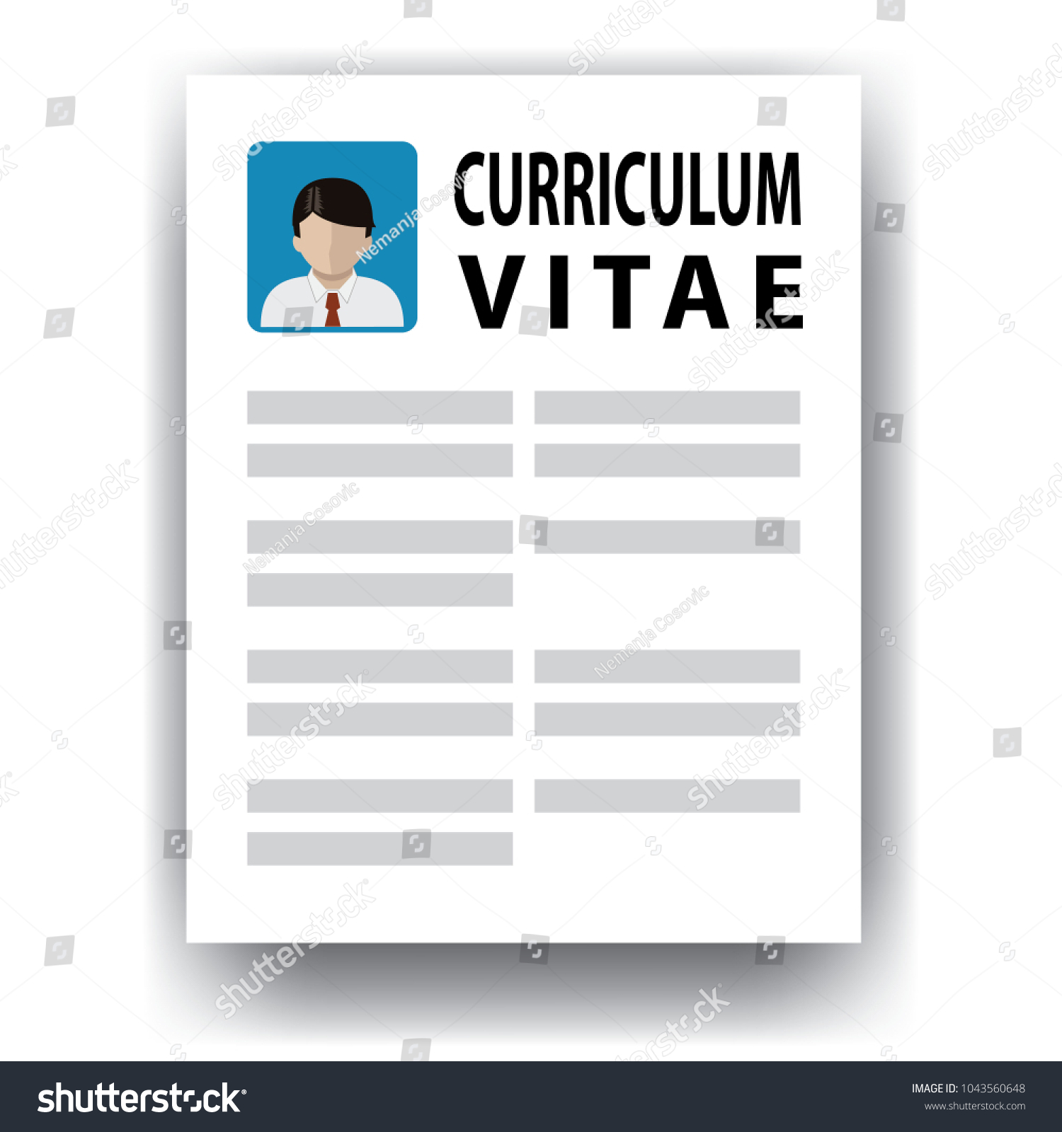 Curriculum Vitae Cv Concept Man Avatar Stock Vector (Royalty Free ...