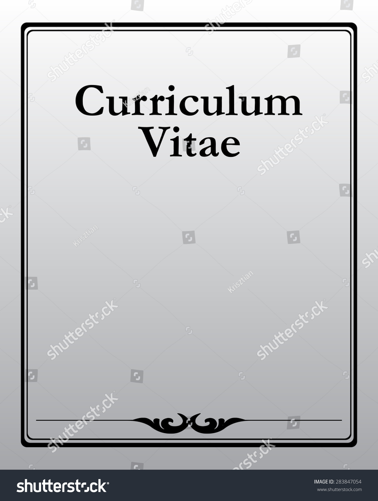 Curriculum Vitae Documentation Front Page Vector Stock Vector