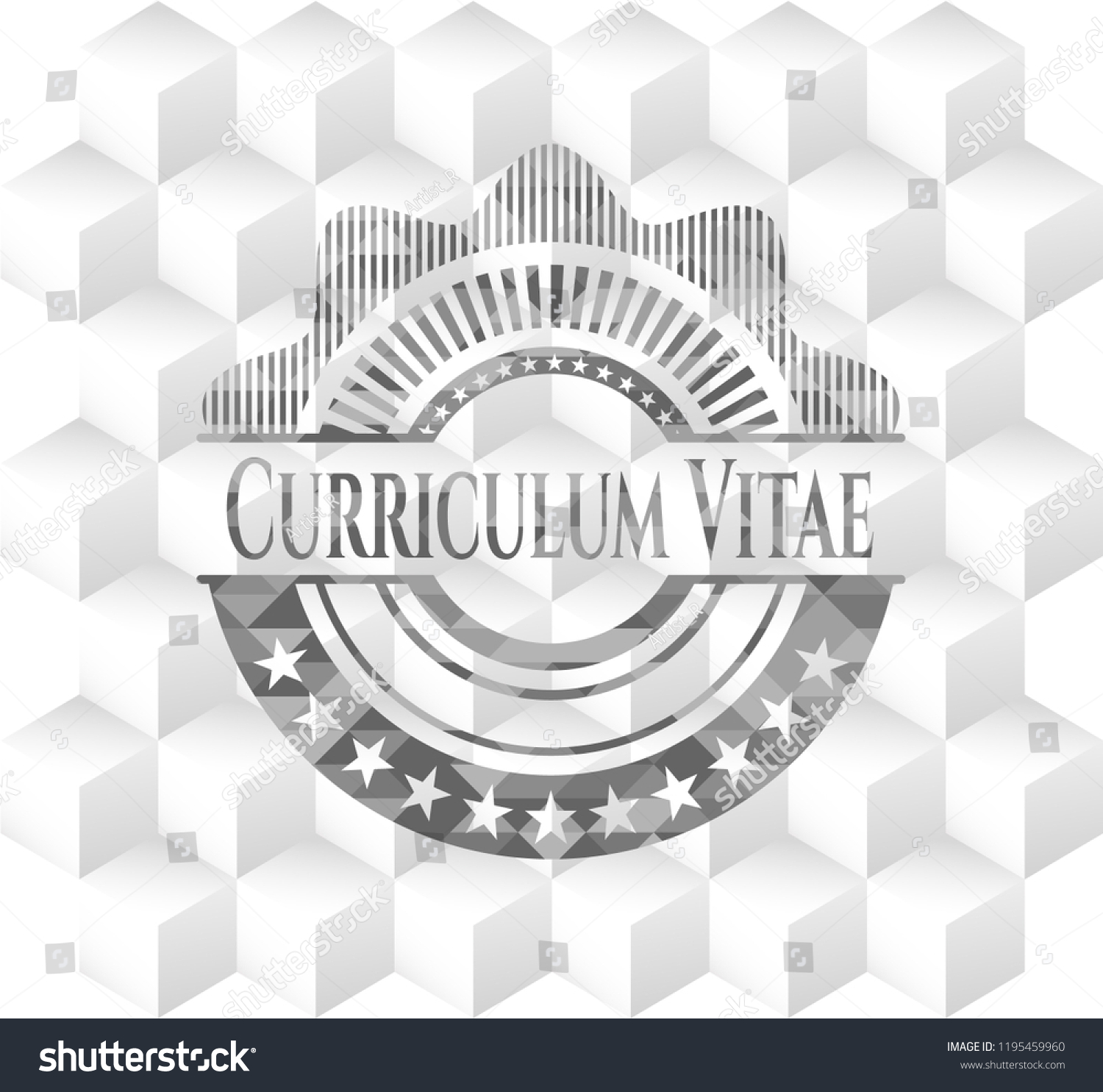 Curriculum Vitae Grey Emblem Vintage Geometric Stock Vector Royalty