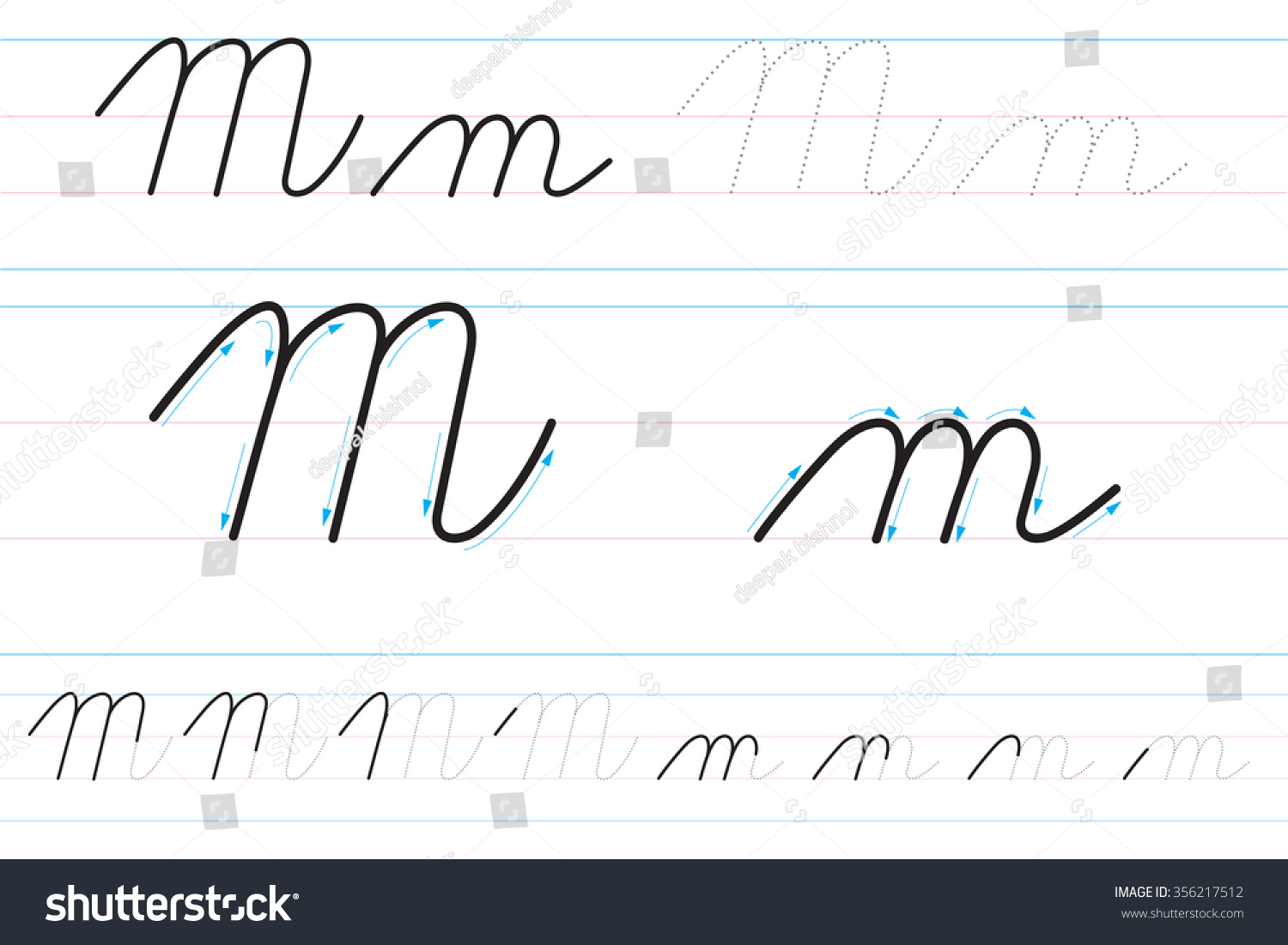 worksheet Learning Cursive cursive letters learning write mm stock vector 356217512 for to mm