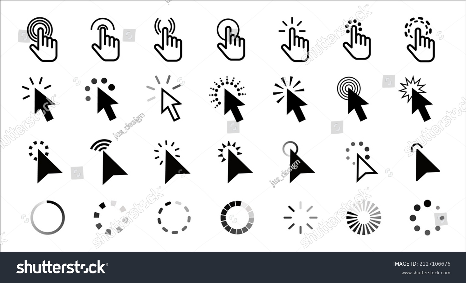 Cursor Set Icon Mouse Click Cursor Stock Vector (Royalty Free ...