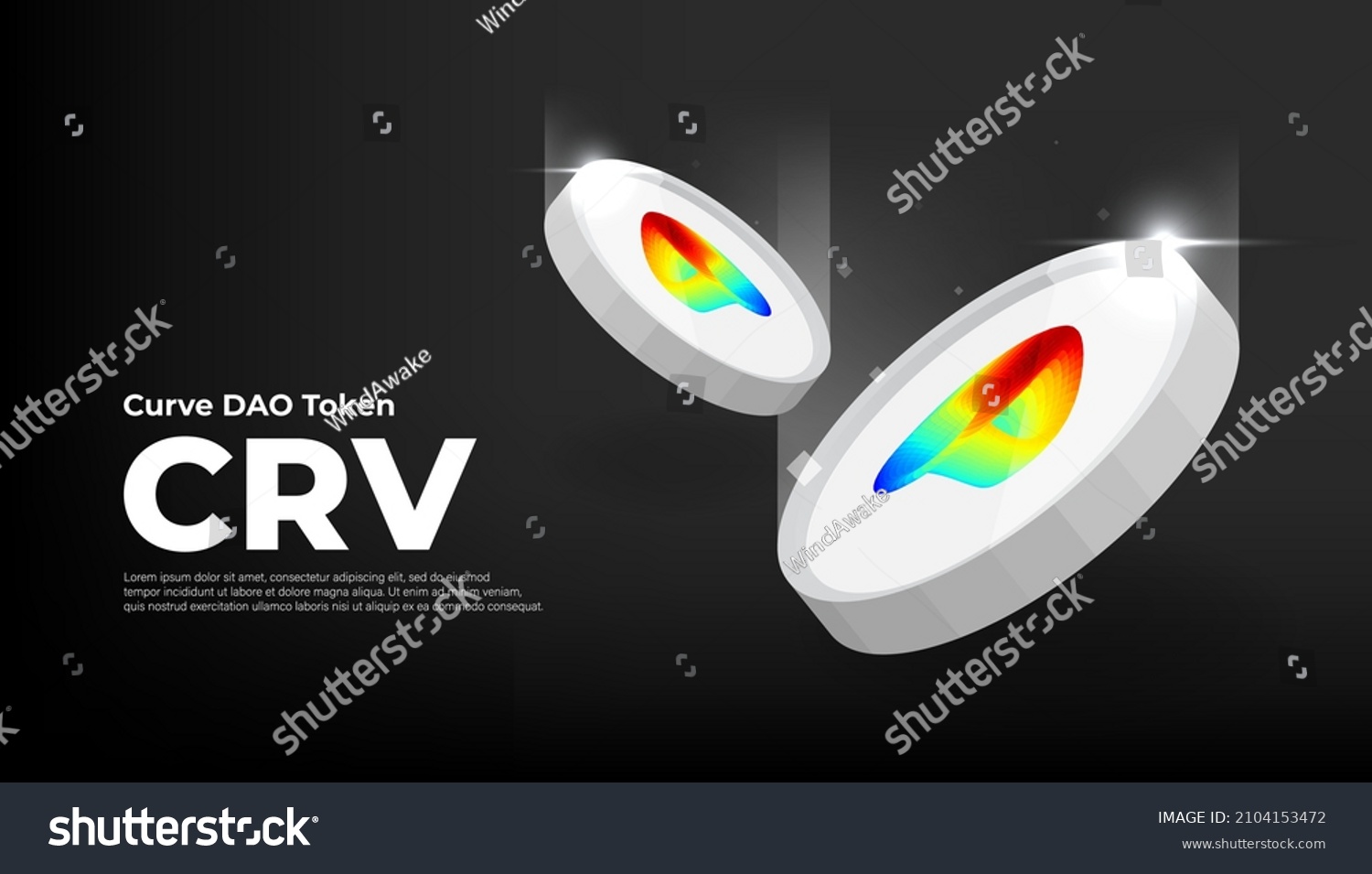 SVG of Curve DAO Token (CRV) banner. CRV coin cryptocurrency concept banner background. svg