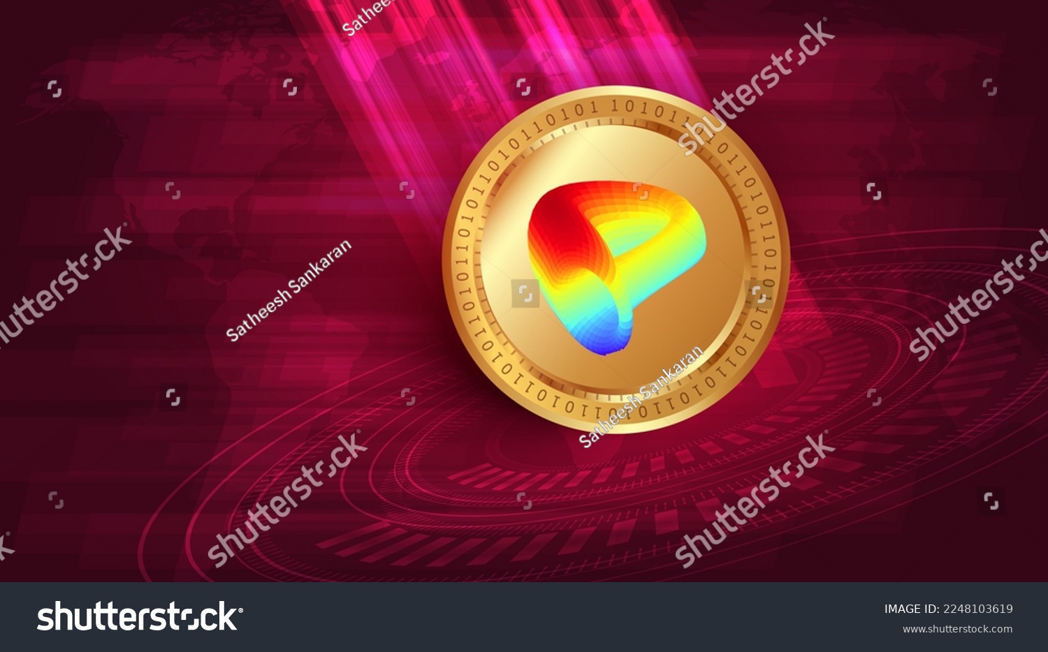 SVG of Curve DAO Token (CRV) crypto currency banner and background svg