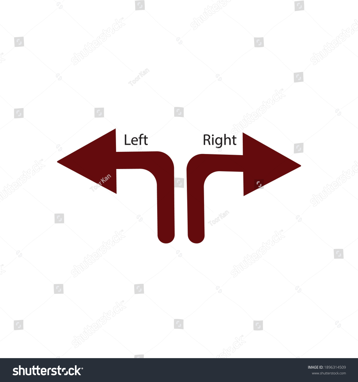 Curved Arrow Icon Arrows Showing Left Stock Vector (Royalty Free ...
