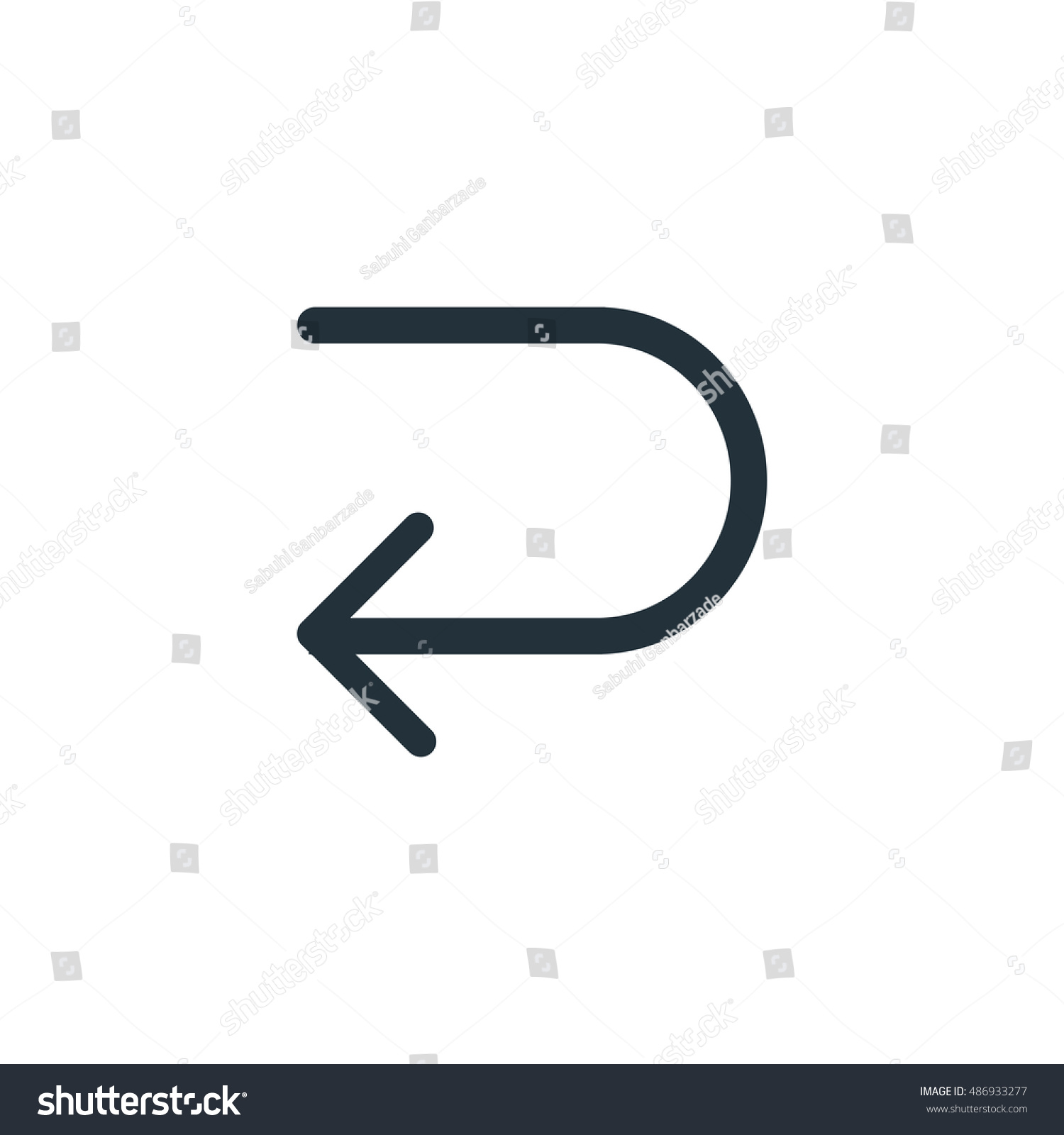 Curved Arrow Icon Vector Stock Vector Royalty Free