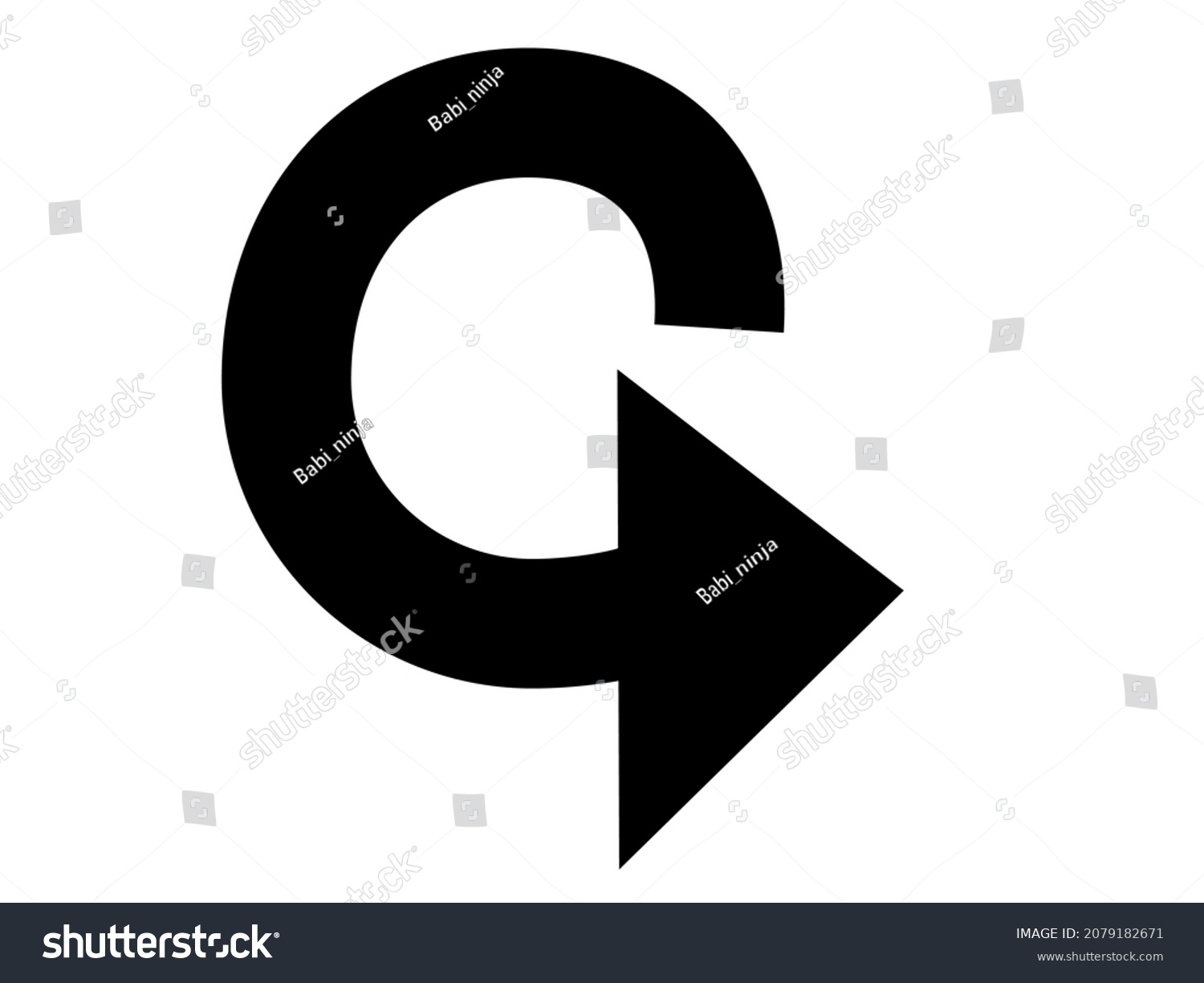 Curved Arrow Icon White Background Stock Vector (Royalty Free ...