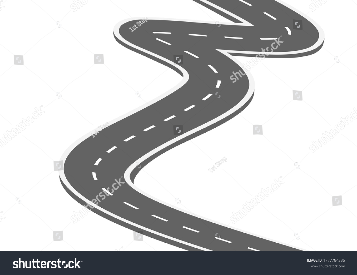 Curved Road Journey Future Asphalt Street Stock Vector (Royalty Free ...