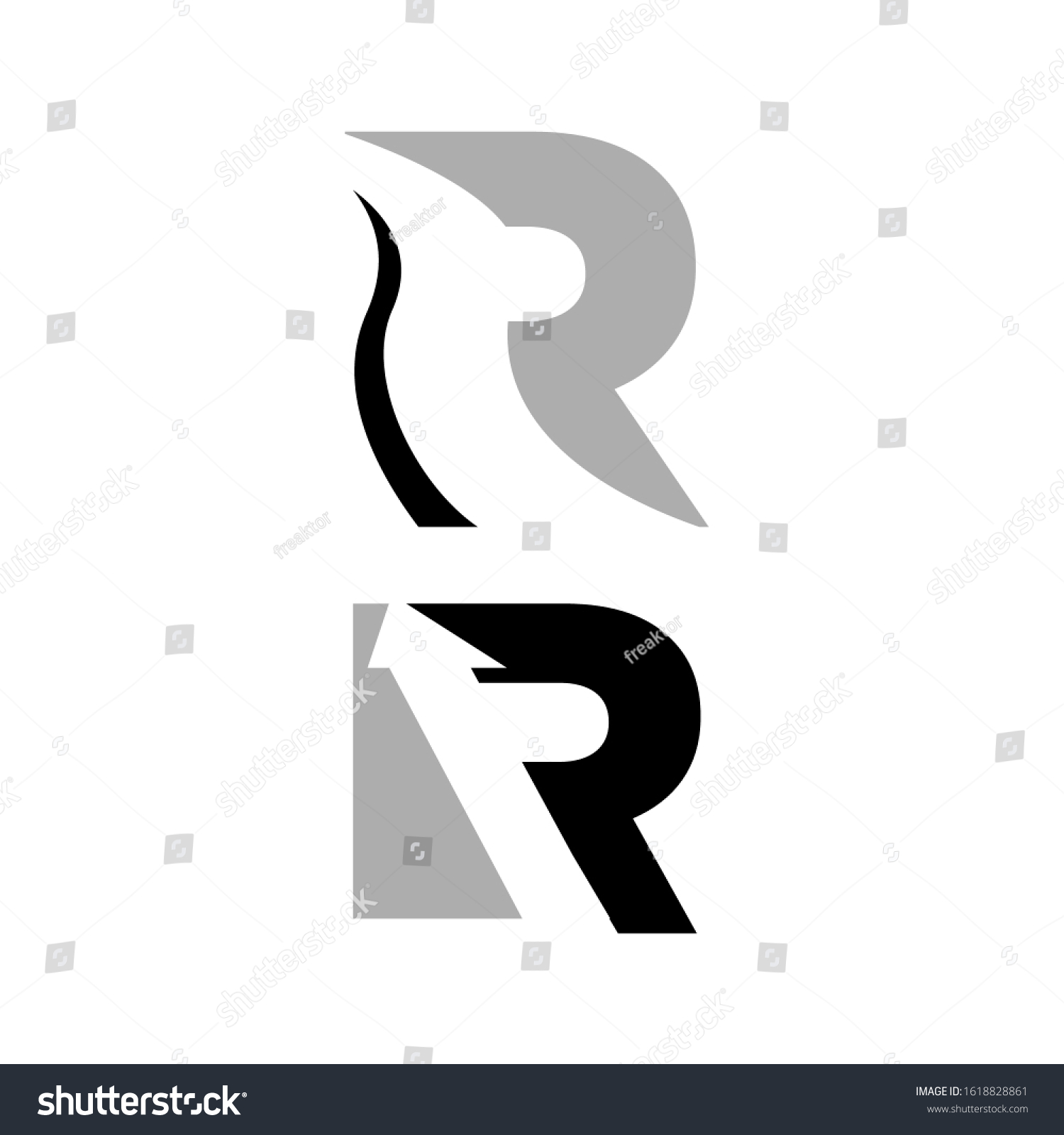 Custom Creative Initial Letter R Logo Stock Vector Royalty Free